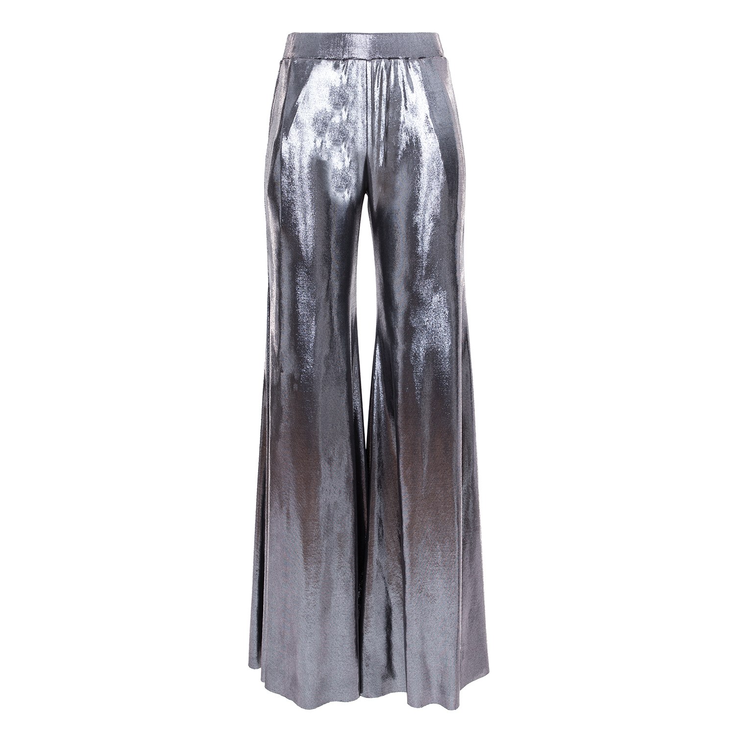 Silvia Serban Women's Silver Lycra Flared Pants In Silver
