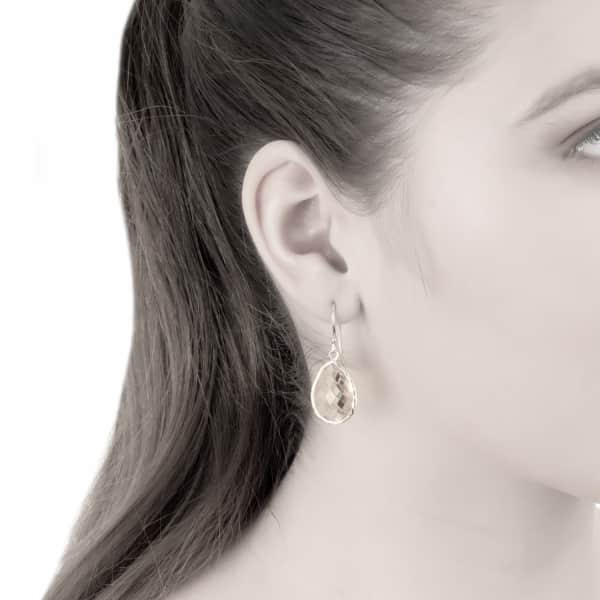 Latelita London Petite Drop Earring Smokey Quartz Rosegold In Drop