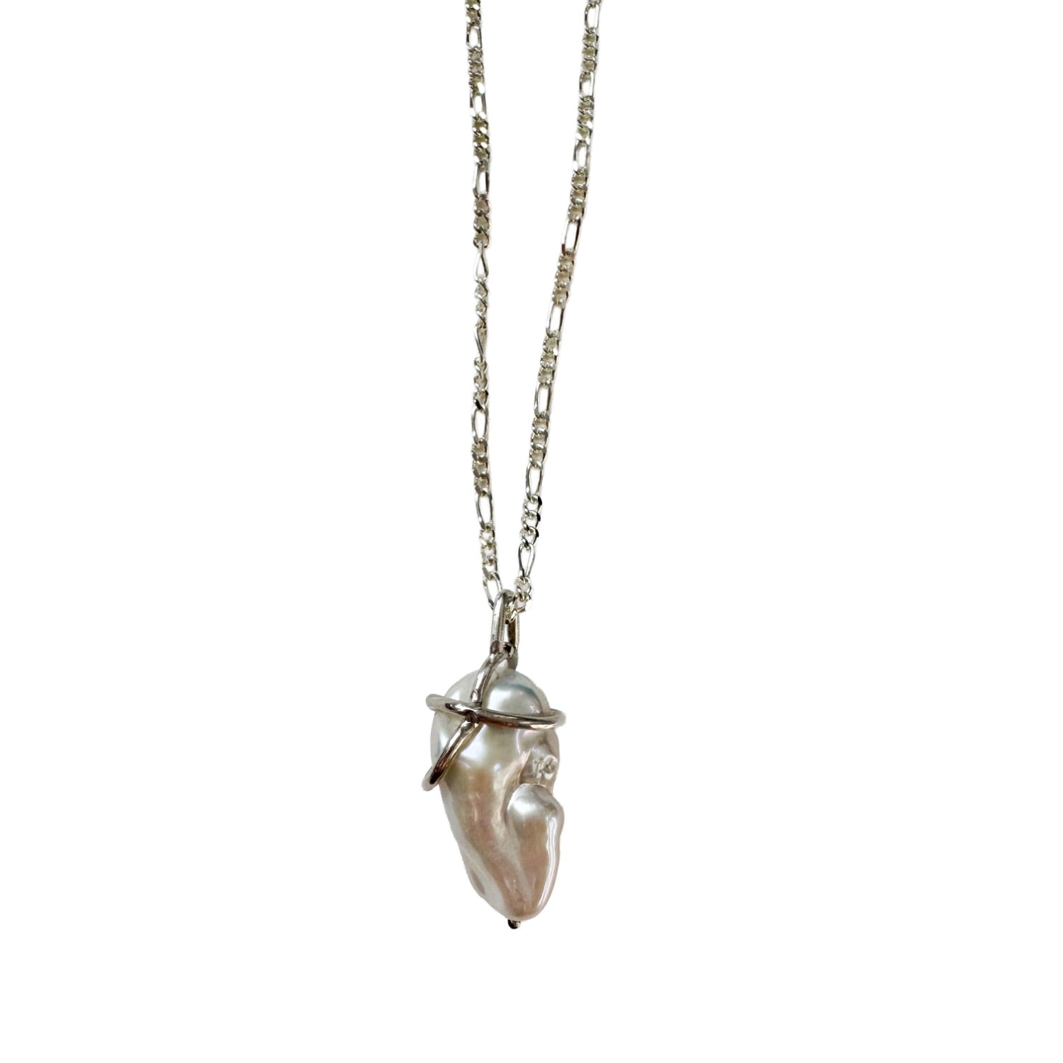Kaho Design Women's White / Silver Alexa Baroque Pearl Necklace