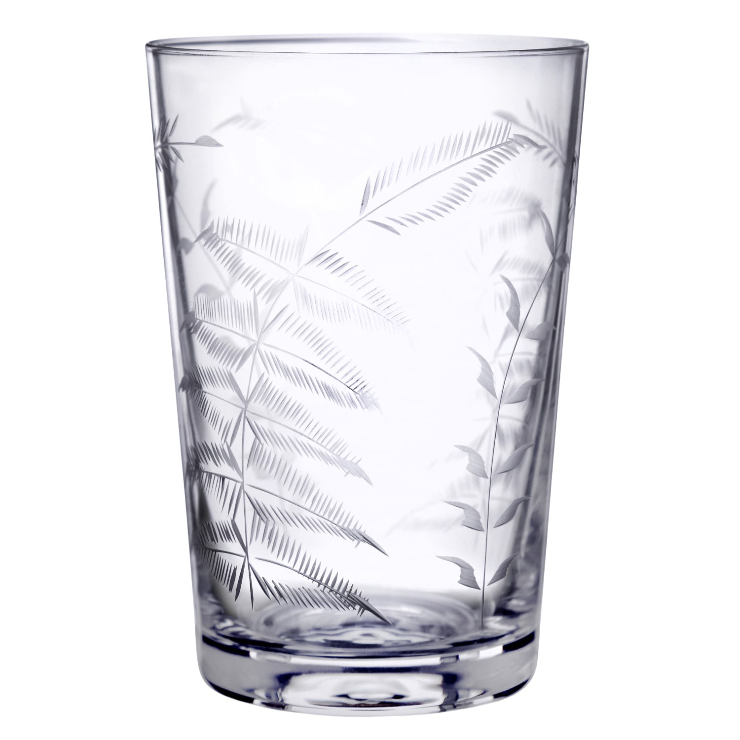 Six Hand-Engraved Crystal Tumblers With Ferns Design The Vintage List