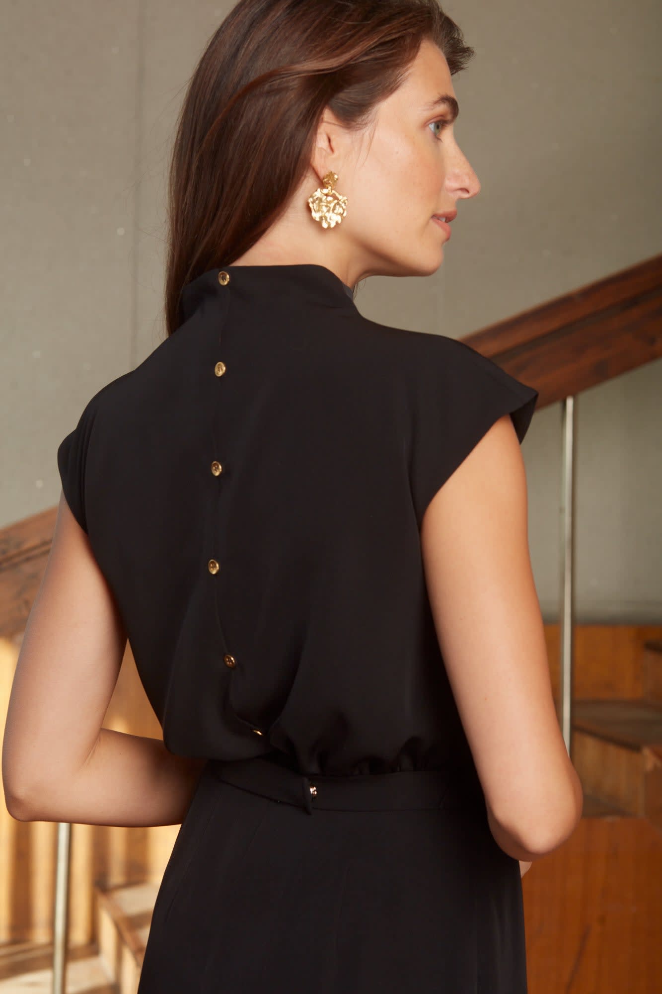 black kimono sleeve mini dress Long Kimono Sleeve Mini Silk Dress Black / EU34