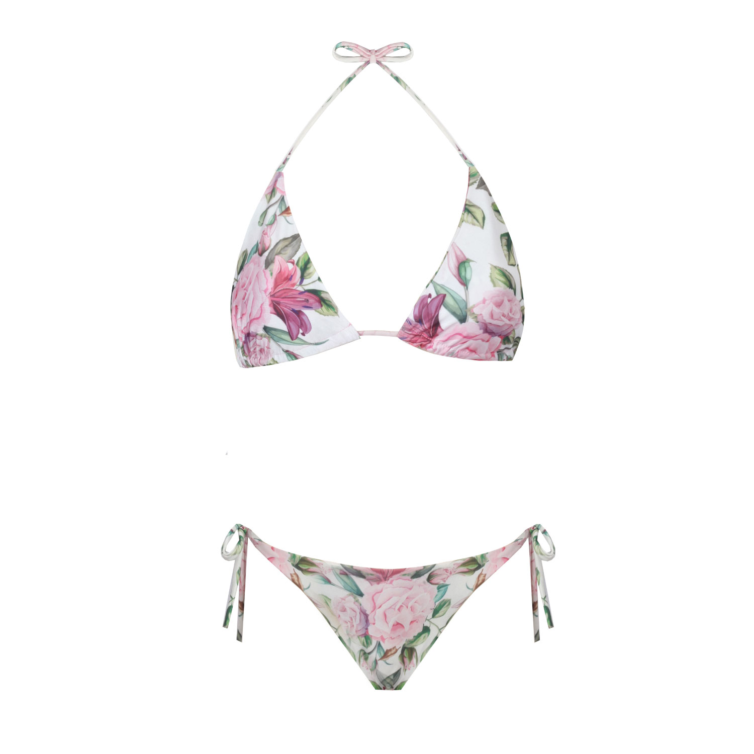 Nur Karaata Women's Triangle Rose Bikini Set