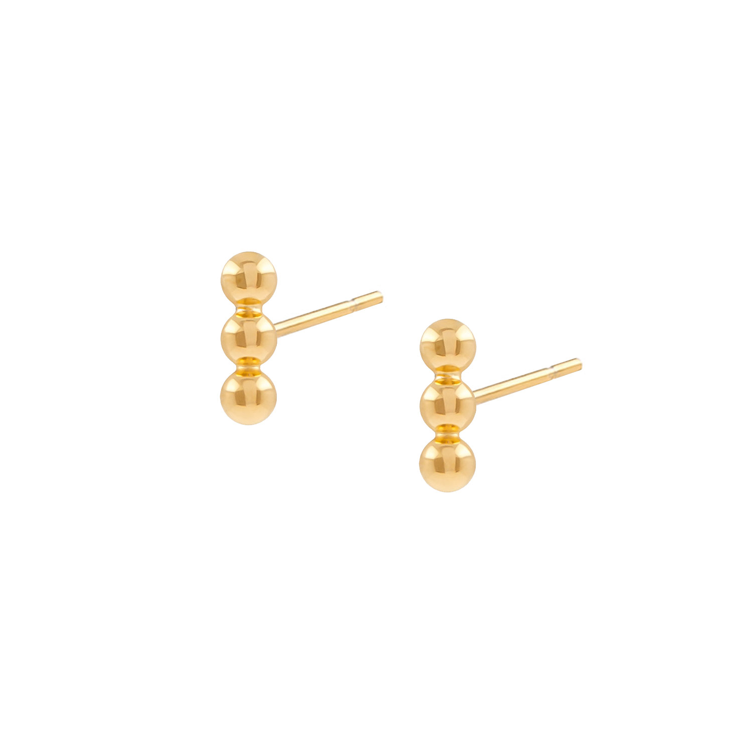 Cote Cache Women's Tri Dot Bar Gold Stud Earrings In Gold