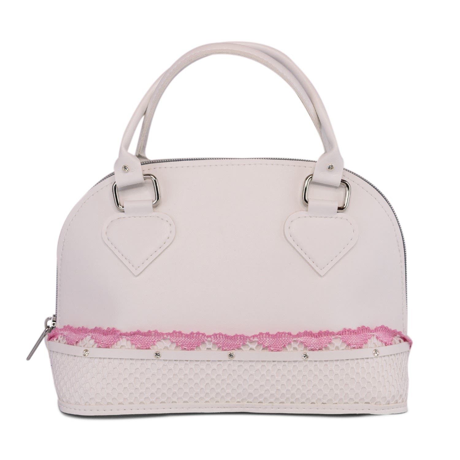 Women’s White Charmed Heart Purse In Berries & Cream One Size Graciela & Grace