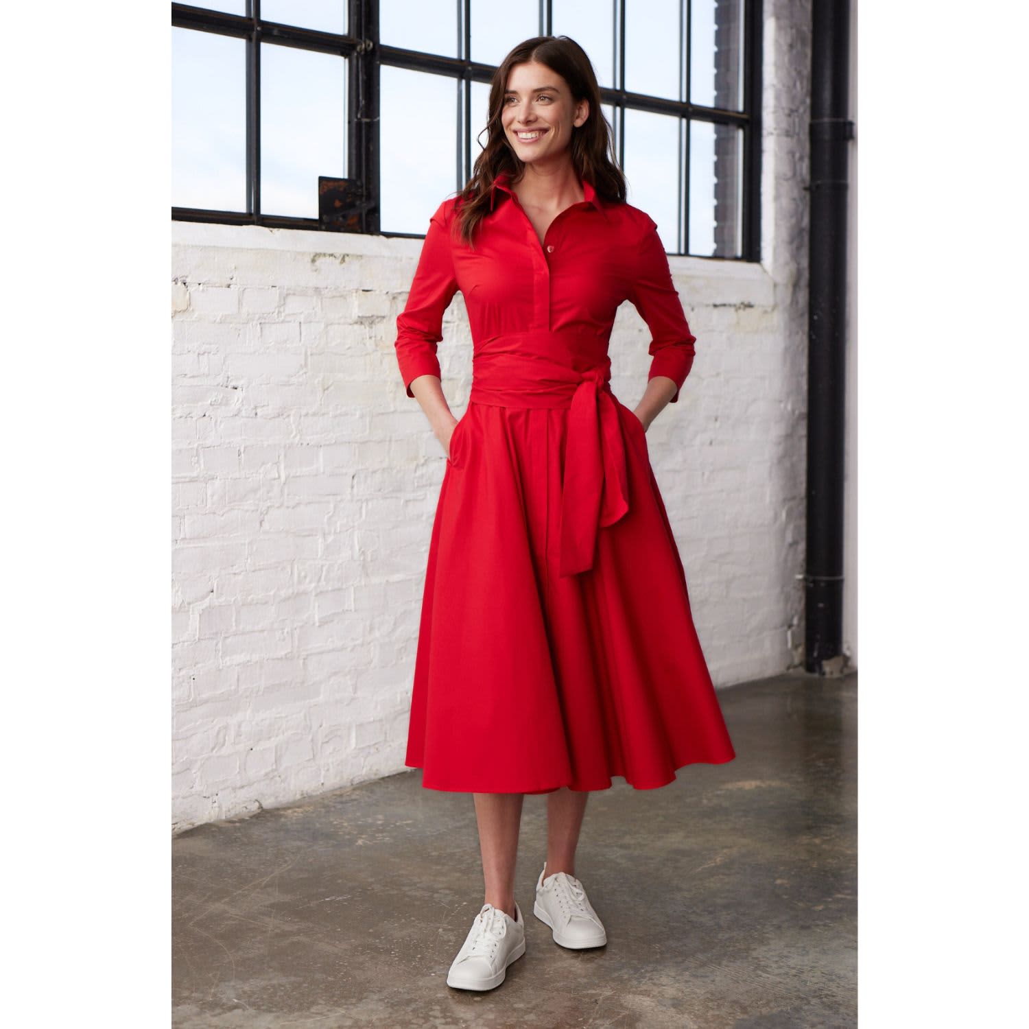 white christmas dresses Elegant Maxi Black Shirt Dress with Vegan Leather Belt – Clothes By Locker  Room main image 0