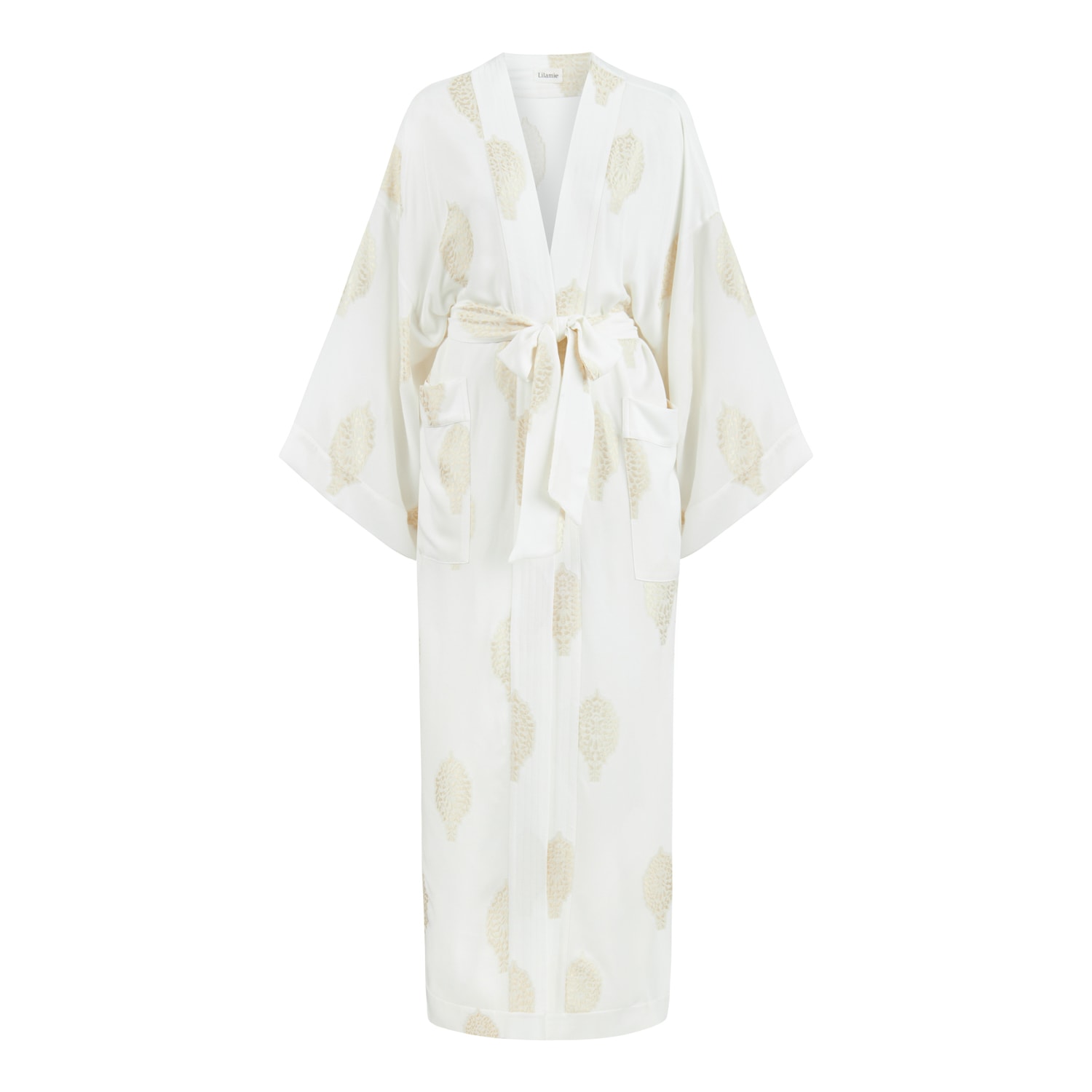 Women’s White / Gold Larissa Kimono One Size Lilamie