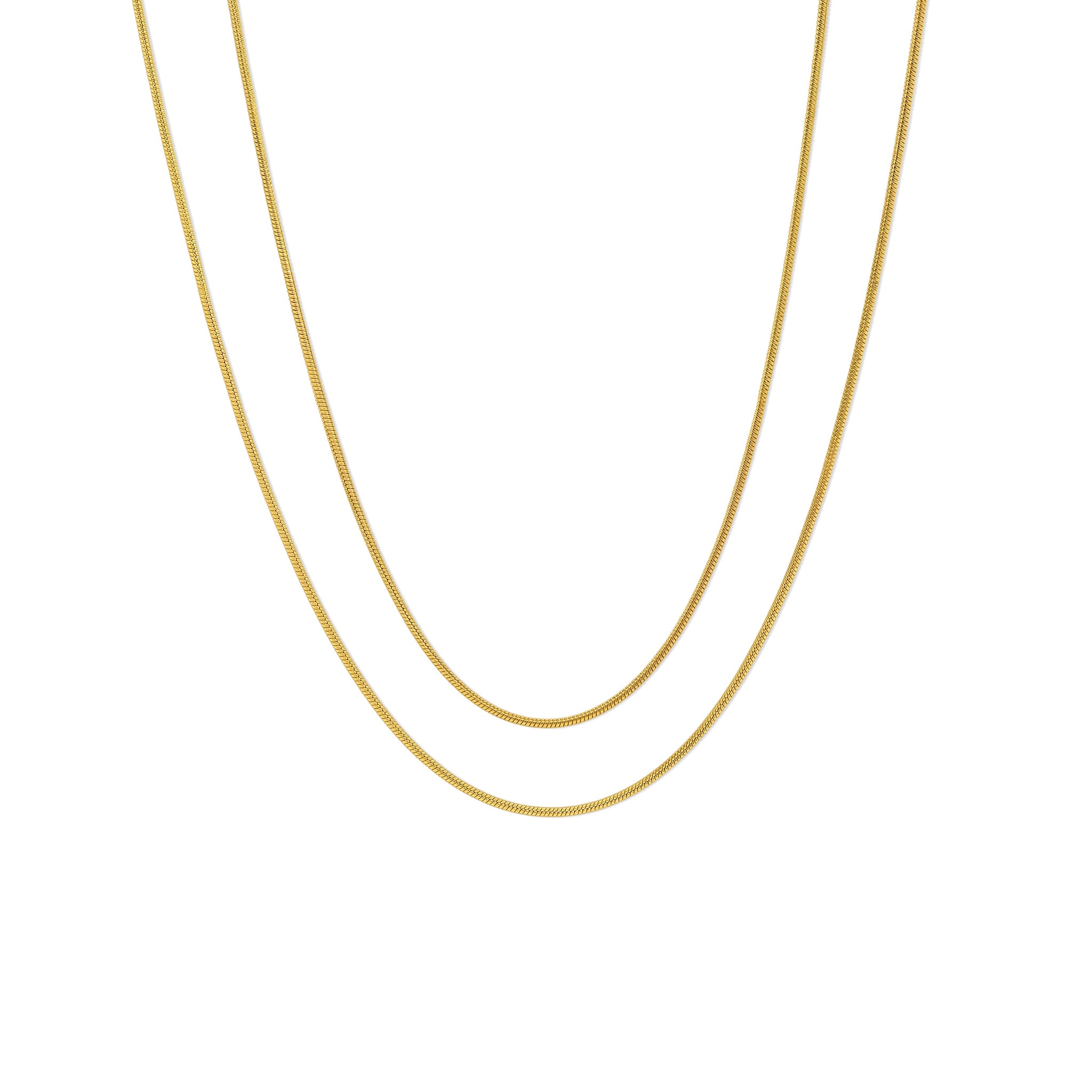 Timi Of Sweden Women's Gold Silvia - Double Snake Chain Necklace Stainless Steel In Gold