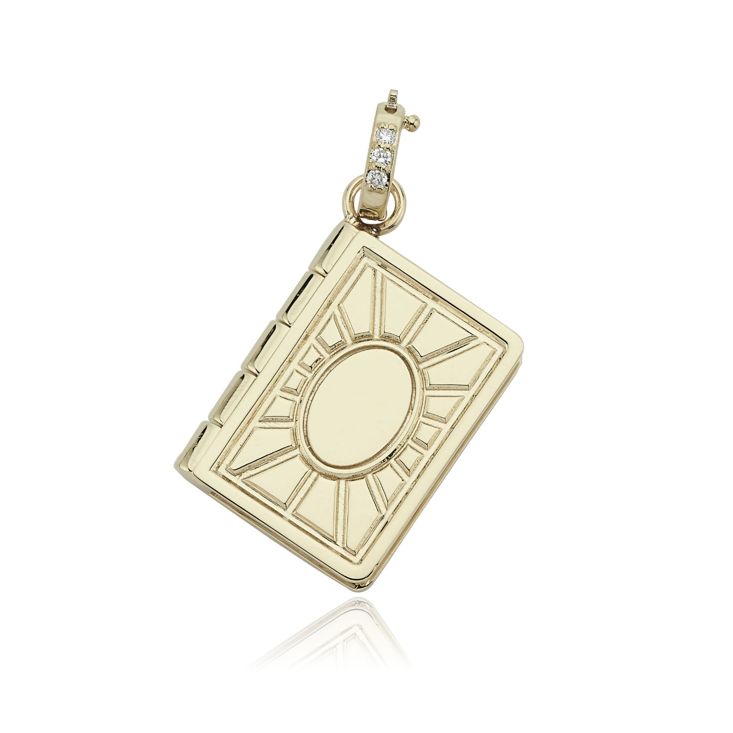 Women’s Book Of Love Gold Locket Charm With Diamond Melie Jewelry