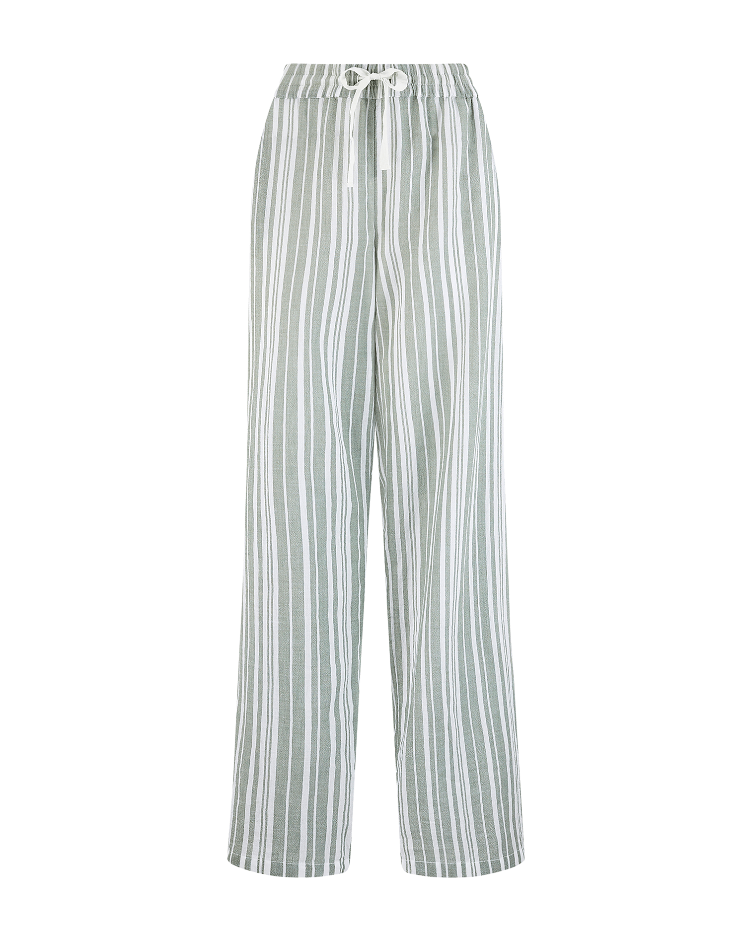 Nudea Women's Green The Classic Trouser - Sage Stripe In Silver