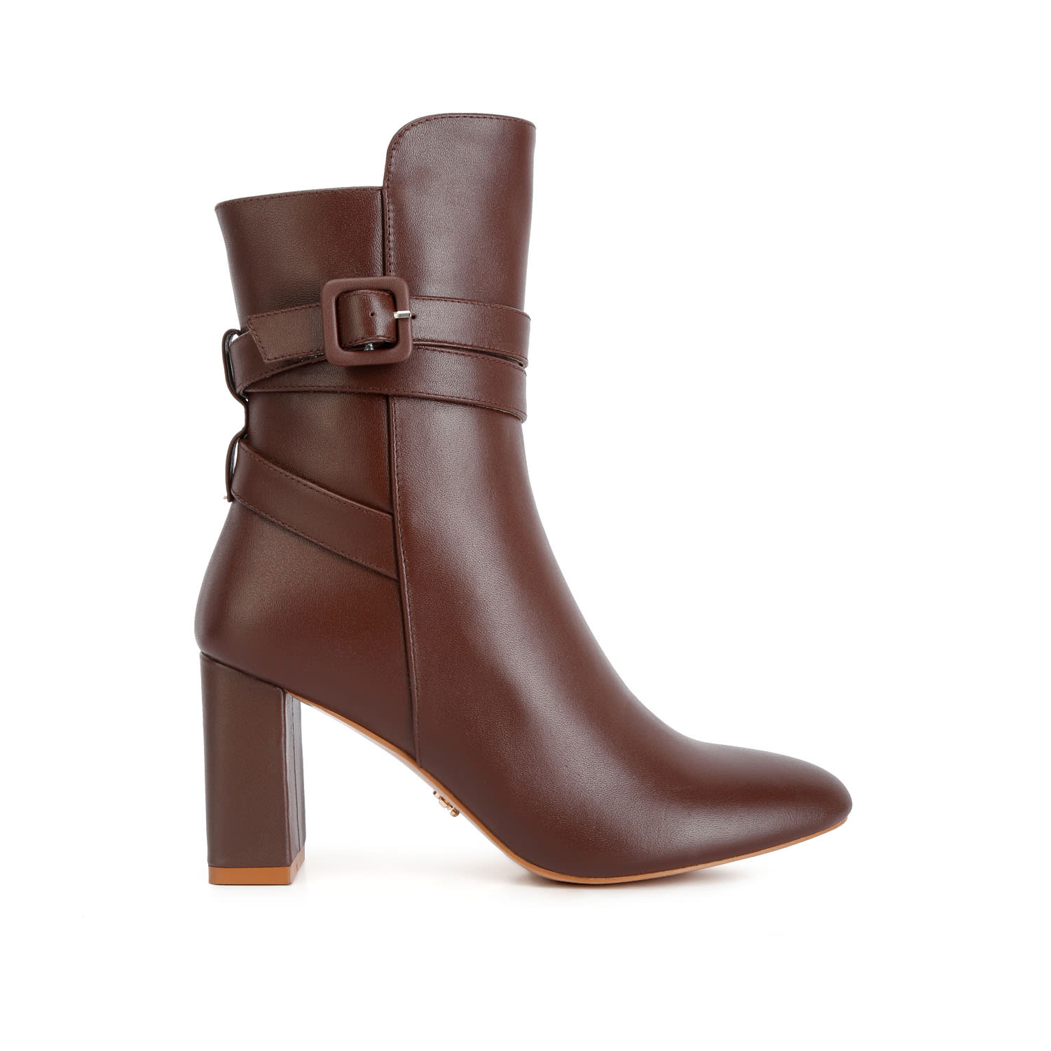 Women’s Cobra Buckle Strap Embellished Boots In Brown 4 Uk Rag & Co.