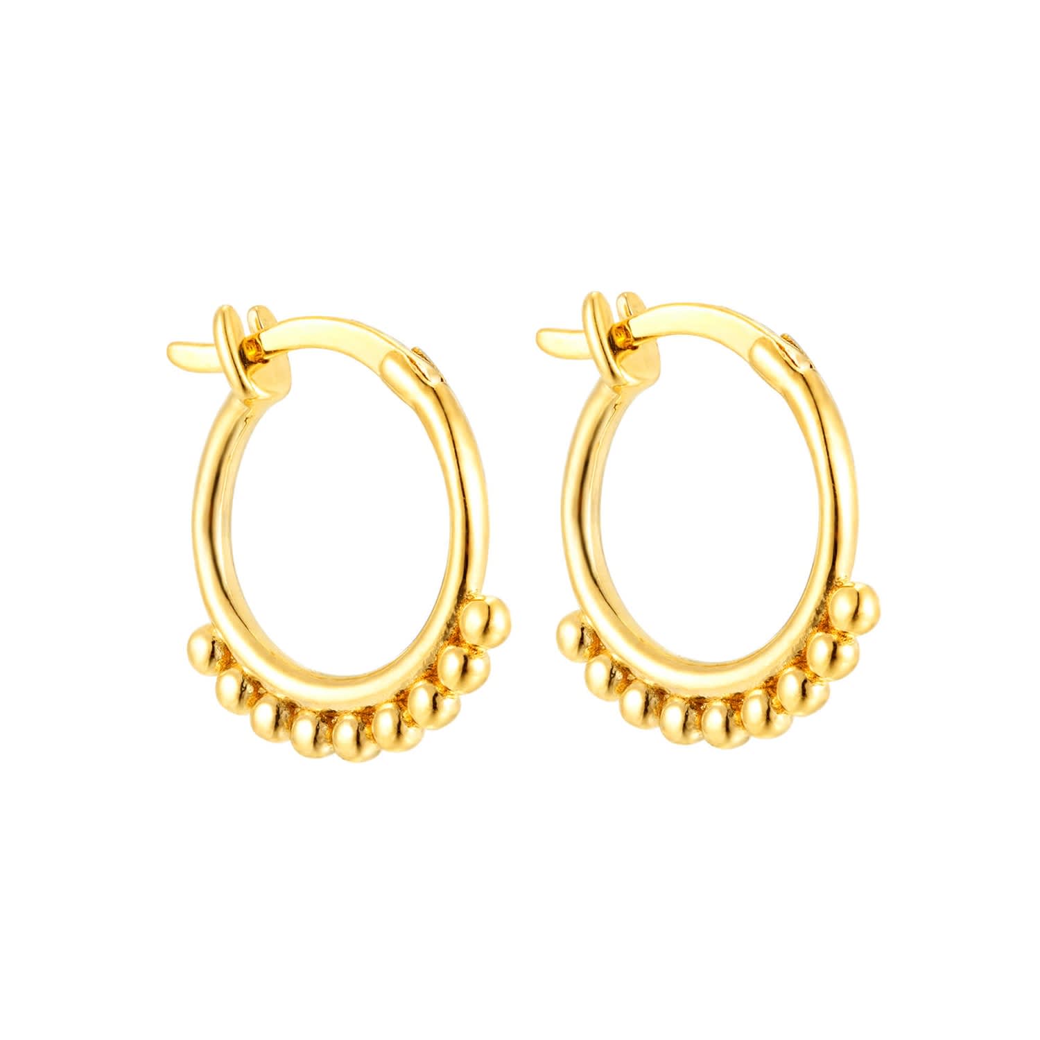 22Ct Gold Vermeil 10Mm Dotted Creole Hoops | SEOL + GOLD | Wolf & Badger