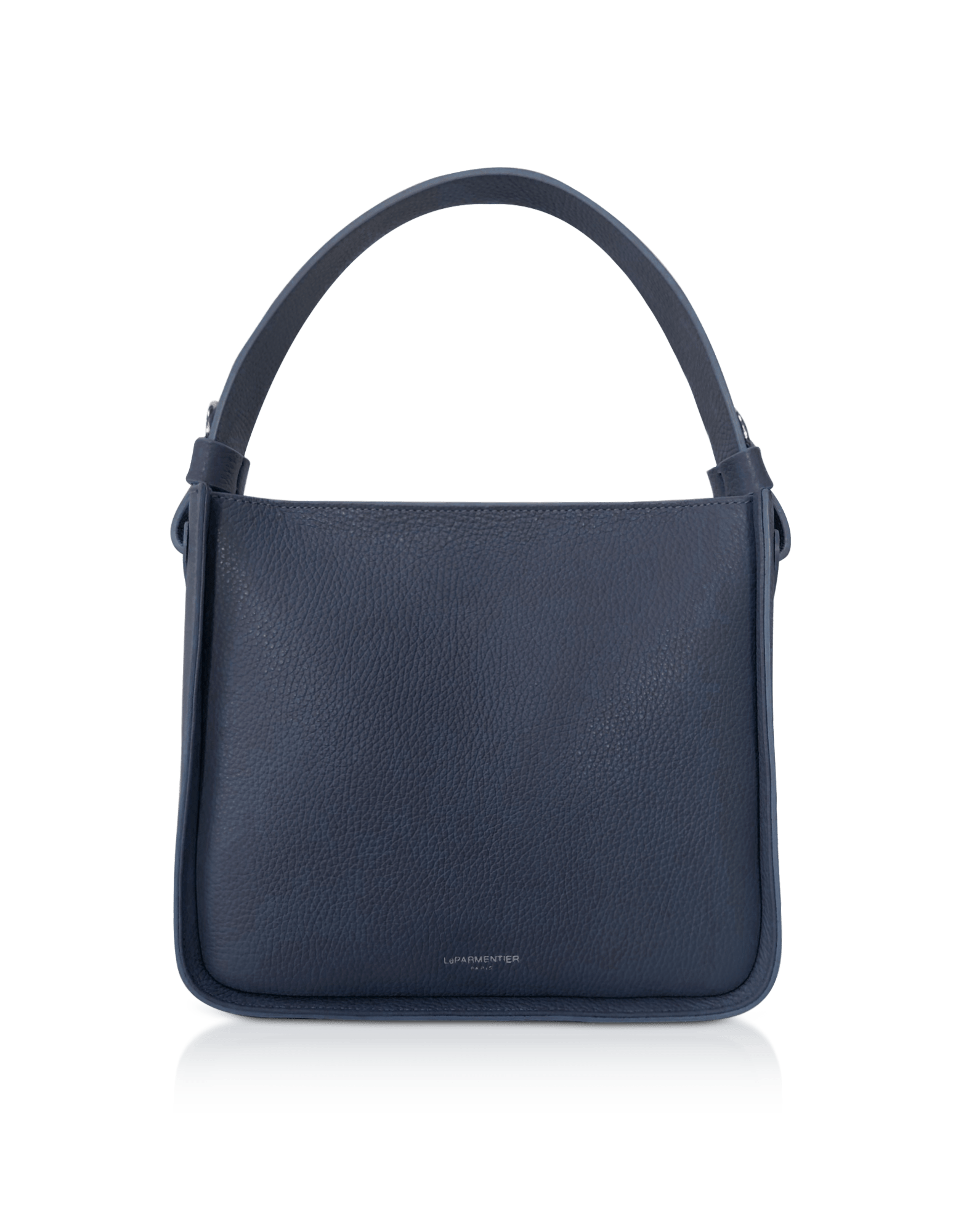 Le Parmentier Women's Duplo Medium Hammered Leather Top Handle Bag - Blue In Blue