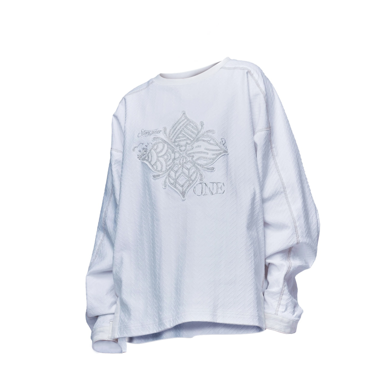 Story Wear Women's White Embroidered Sweatshirt In Gray