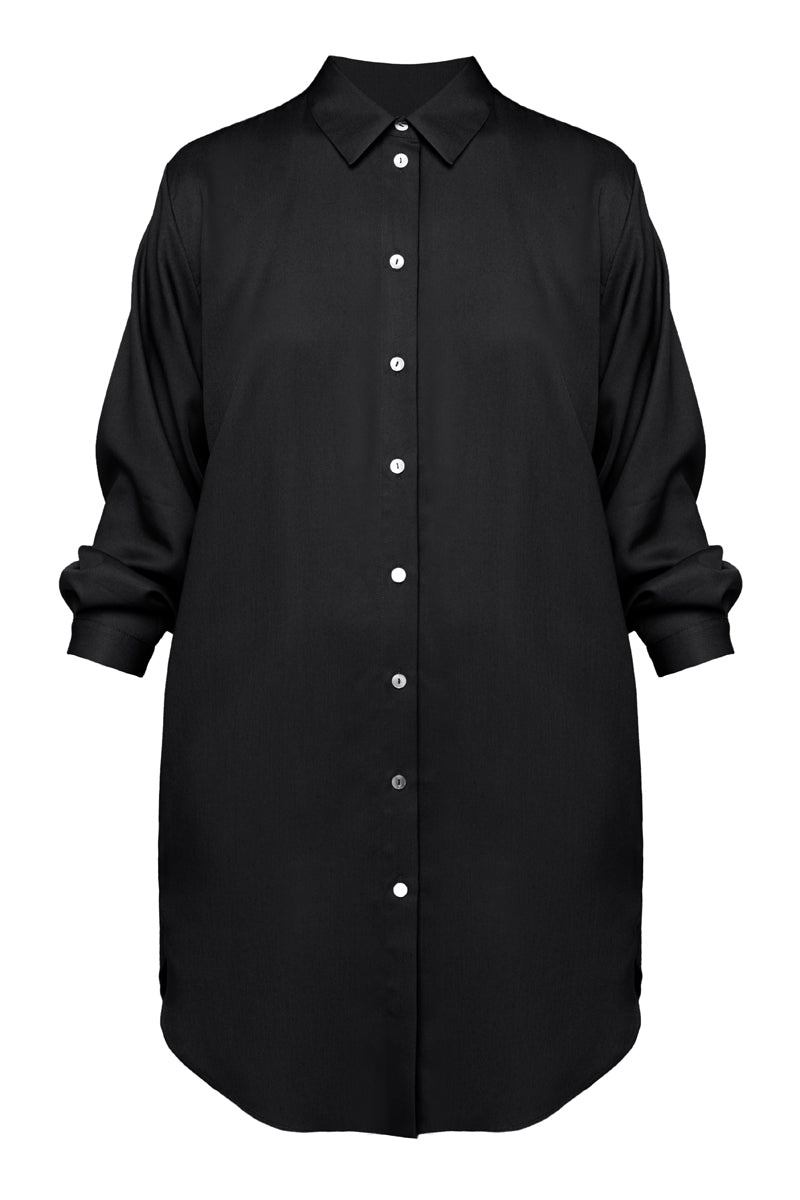 Undress Women's Mira Mini Tencel Shirt Dress In Black In Black