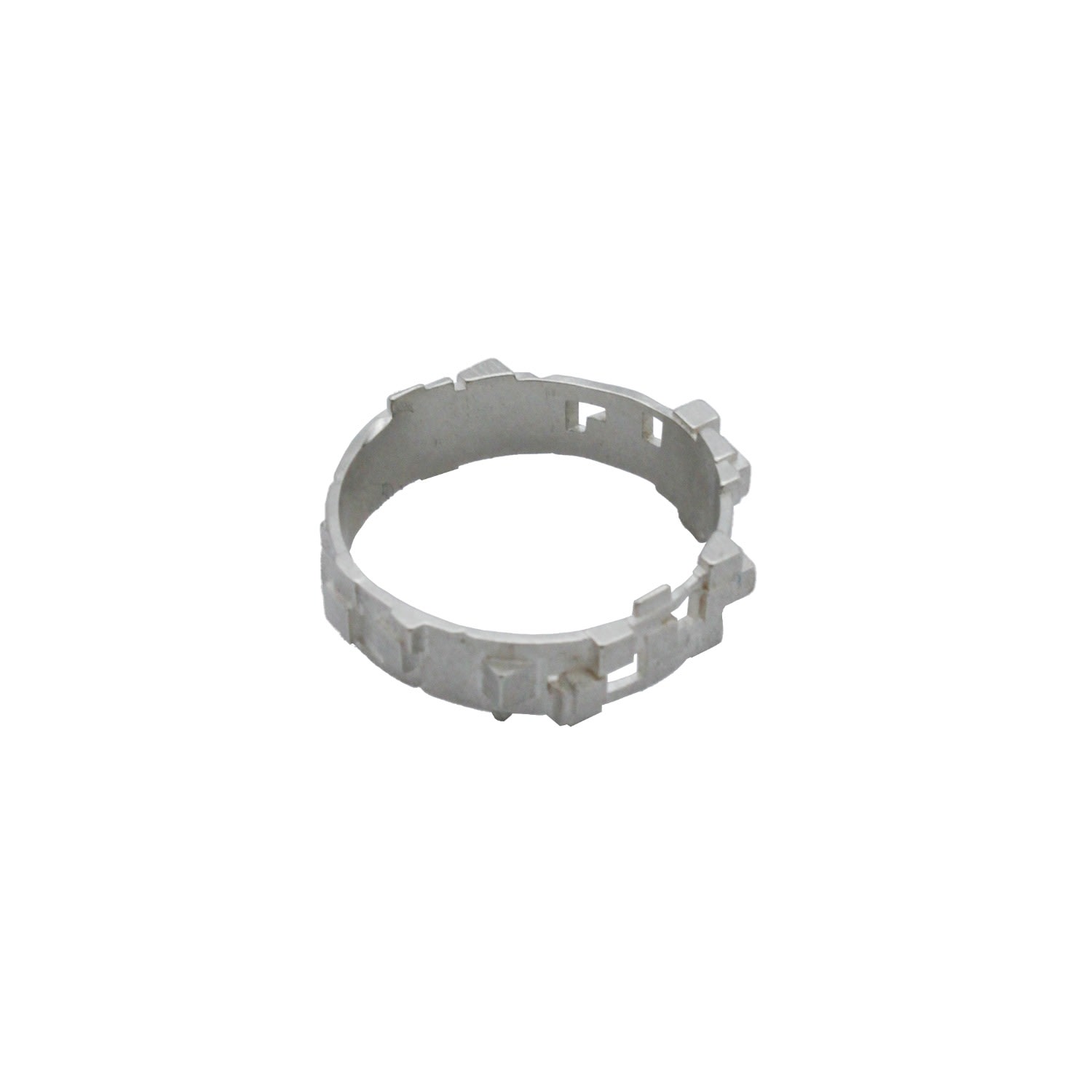 Women’s Silver Pixel Textured Band Ring Iona Hindmarch Bisset