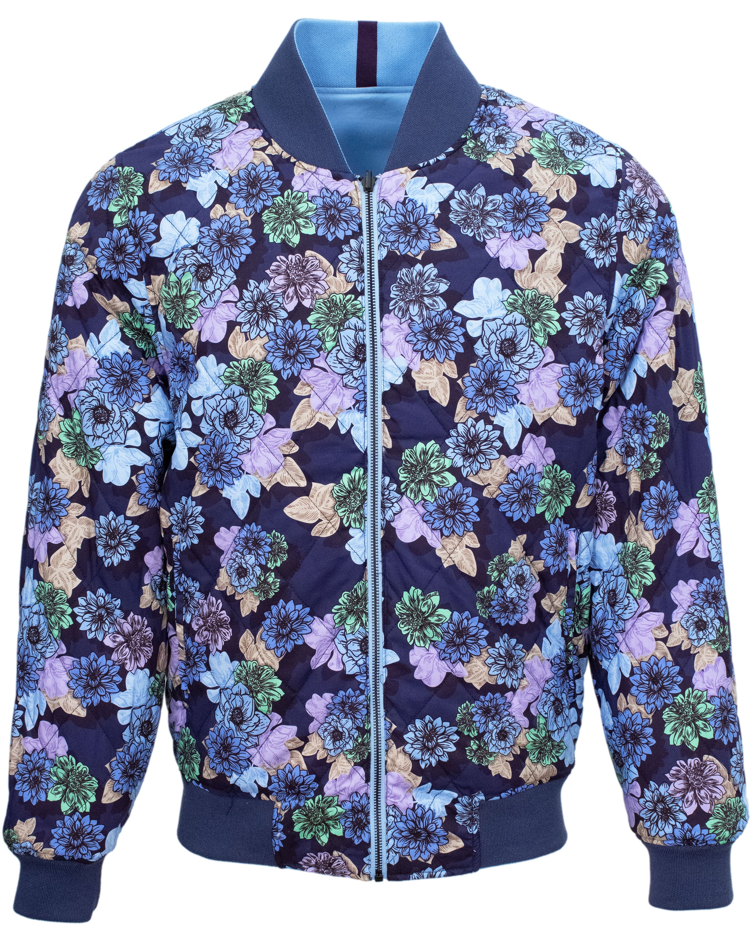 Lords Of Harlech Men's Ron Reversible Jacket - Blue In Blue