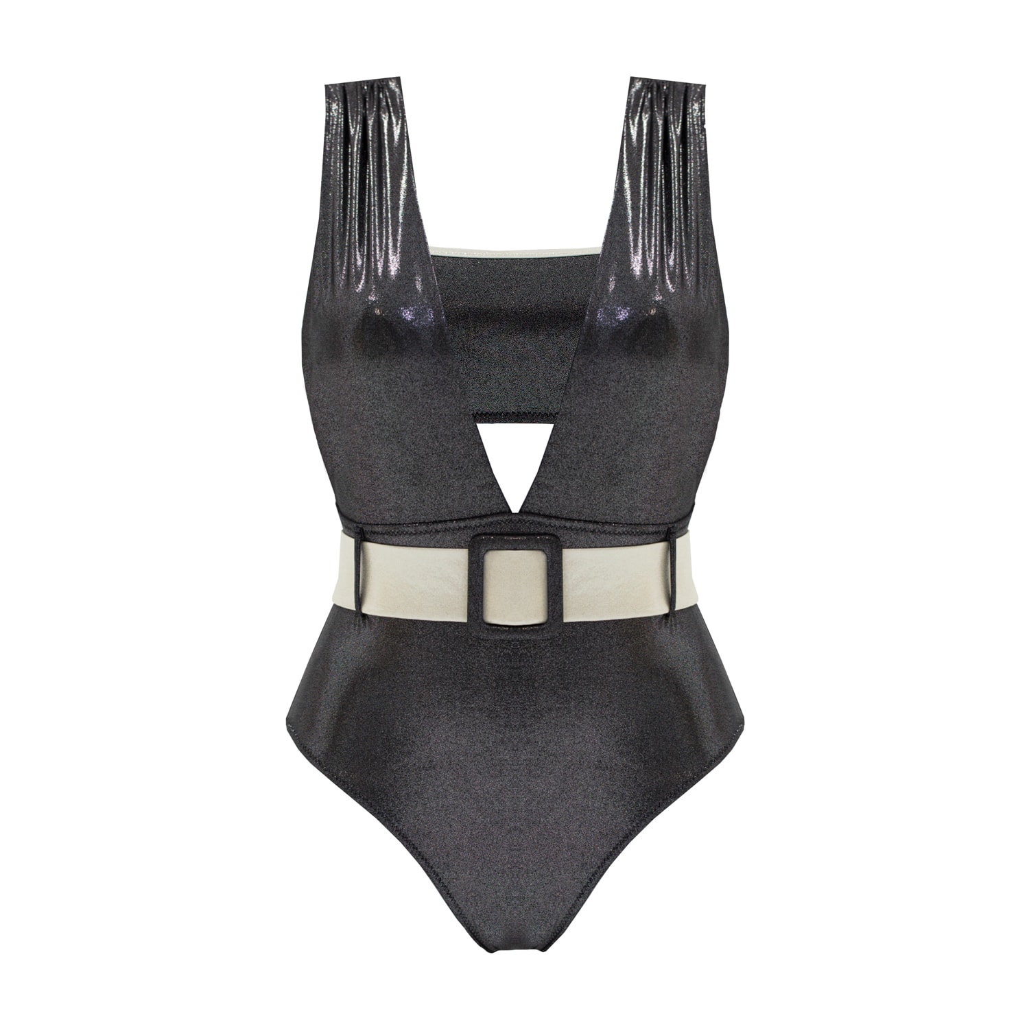 Aulala Paris Women's Twilight-nightfall Shiny Ensemble Swimsuit- Black In Black