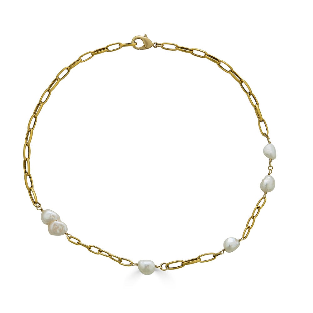 Loni Paul Jewelry Women's Gold / White Keshi Pearl Necklace In Multi
