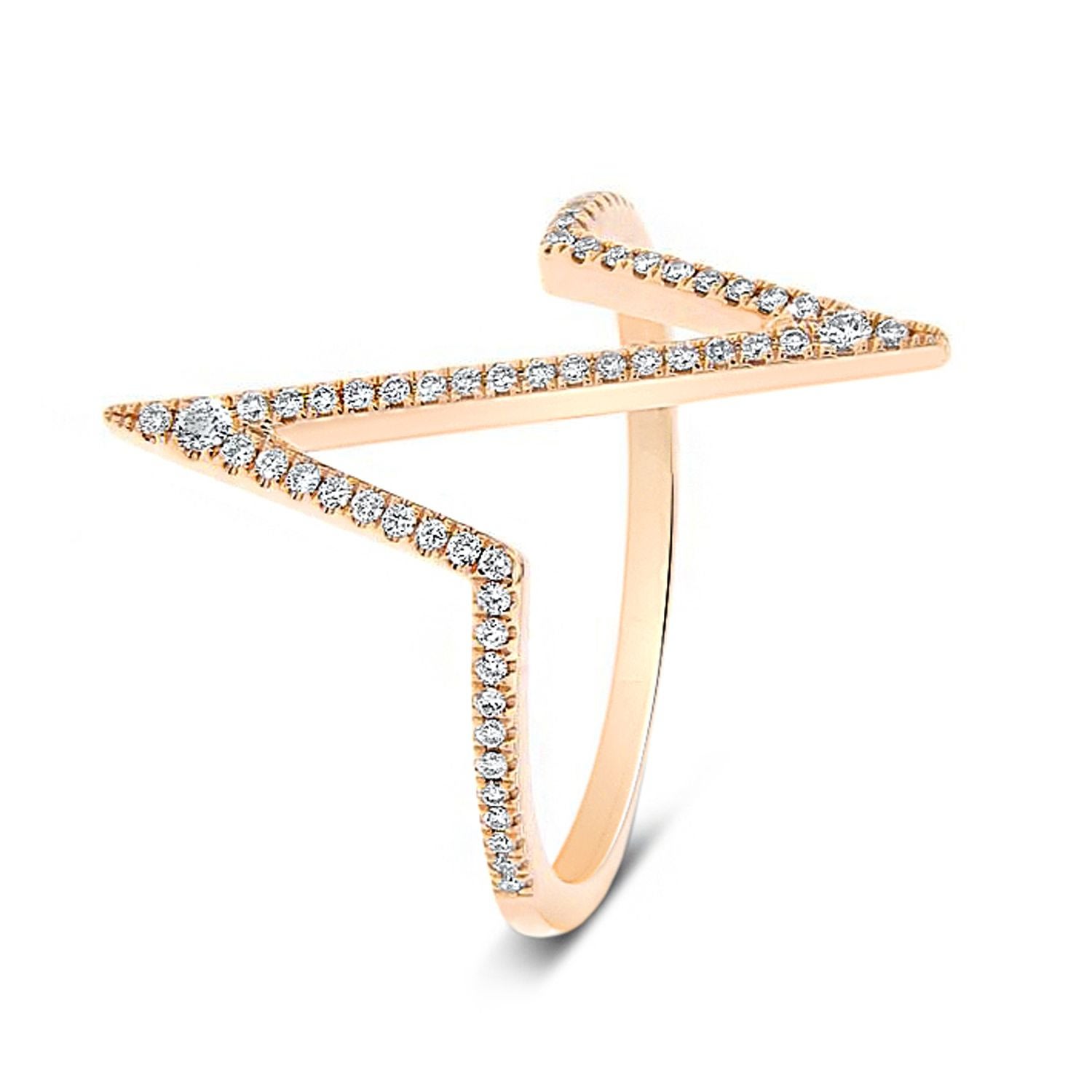 Women’s Rose Gold Heartbeat Diamond Ring In 18K Cosanuova