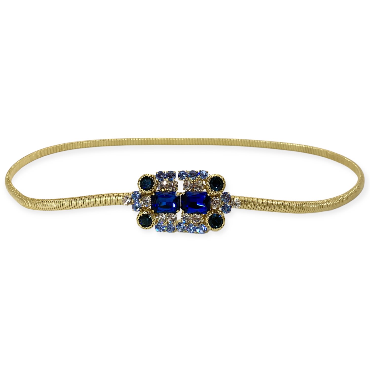 Damapreziosa Women's Lucrezia Belt With Blue Shadows Crystal Bucket In Blue
