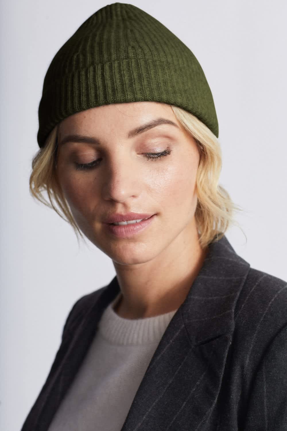 khaki cashmere beanie