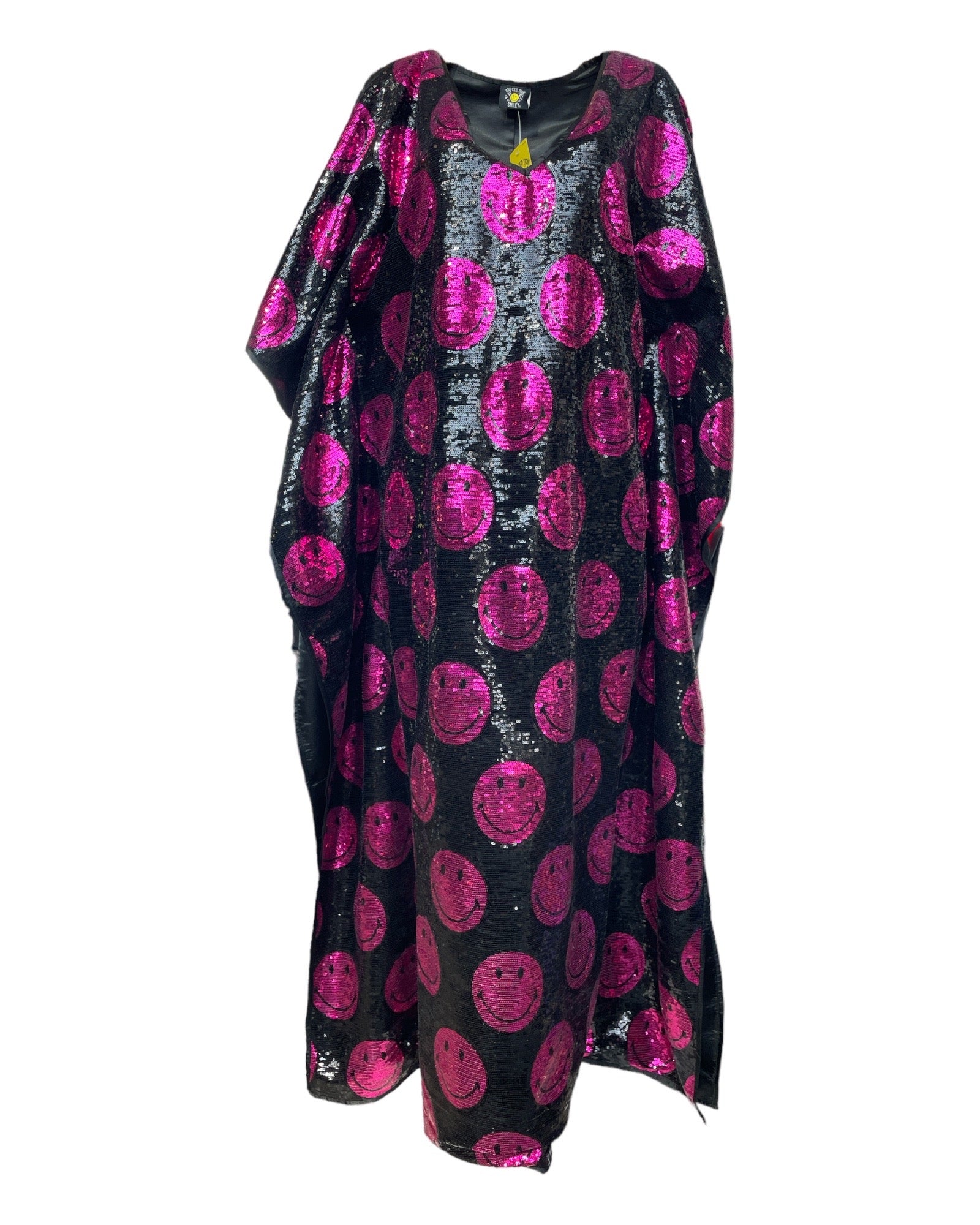 Women's Black / Pink Pink Smiley Sequin Kaftan | One Size | Any Old Iron