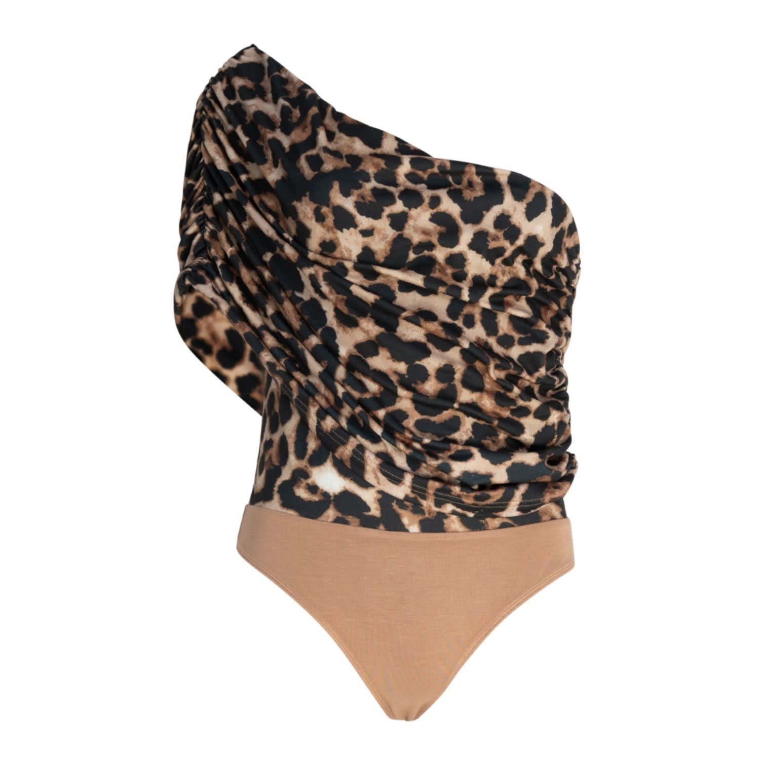 Circular Path Women's Black / Brown Strapless Bodysuit - Leopard - Tall In Multi