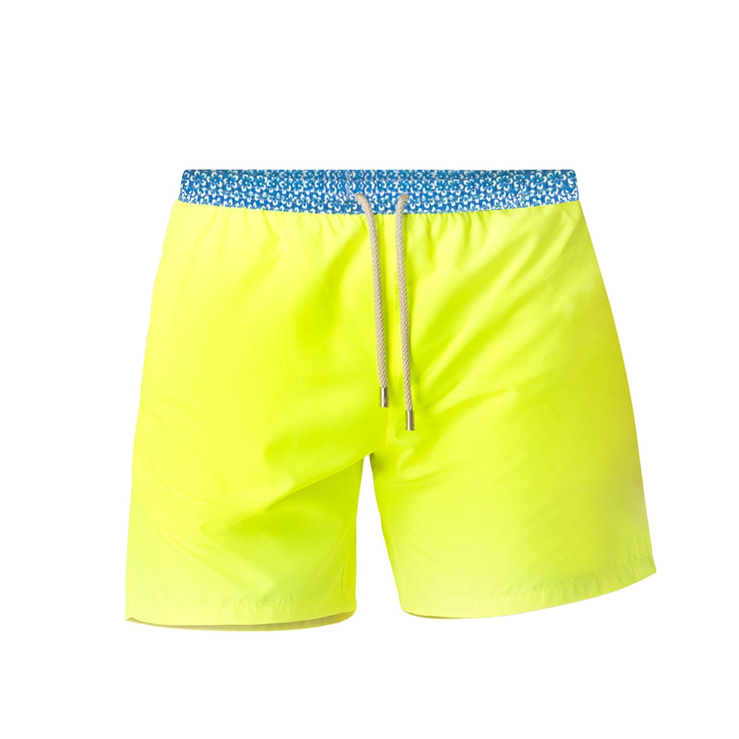 Haris Cotton Green Solid Men's Swimsuit With Printed Belt Lime-blue Flowers In Green