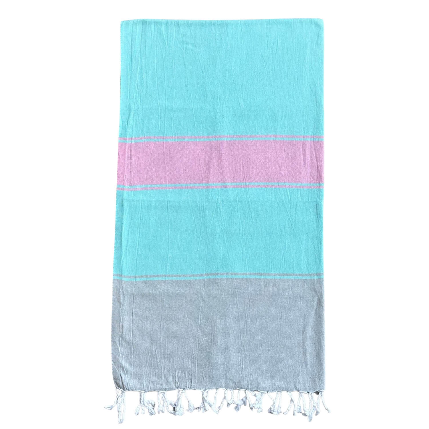 Green / Rose Gold Talia Hammam Towel - Seafoam / Flamingo One Size Ailera