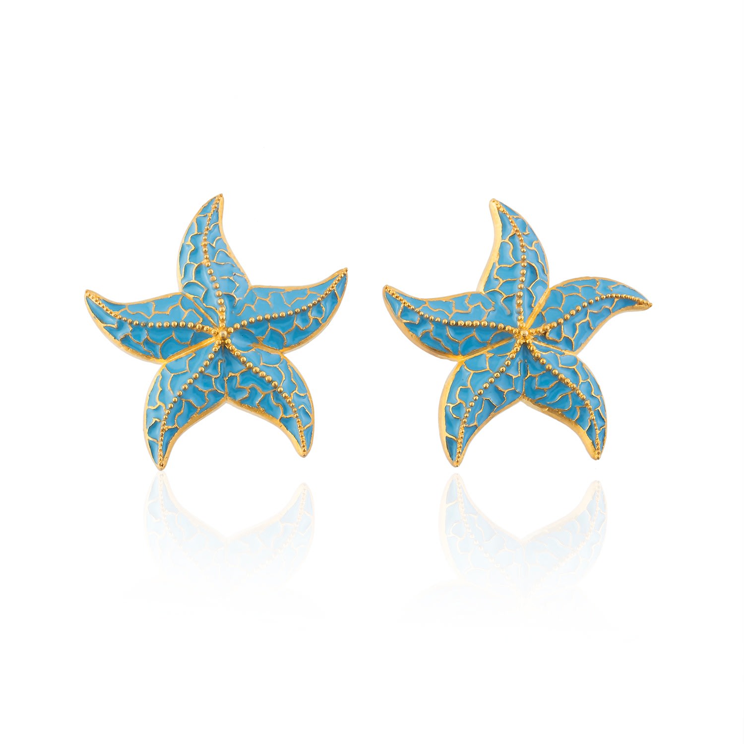 Milou Jewelry Women's Light Blue Starfish Earrings In Blue