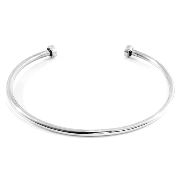 Anchor & Crew Ditton Round Midi Wayfarer Silver Bangle In Silver