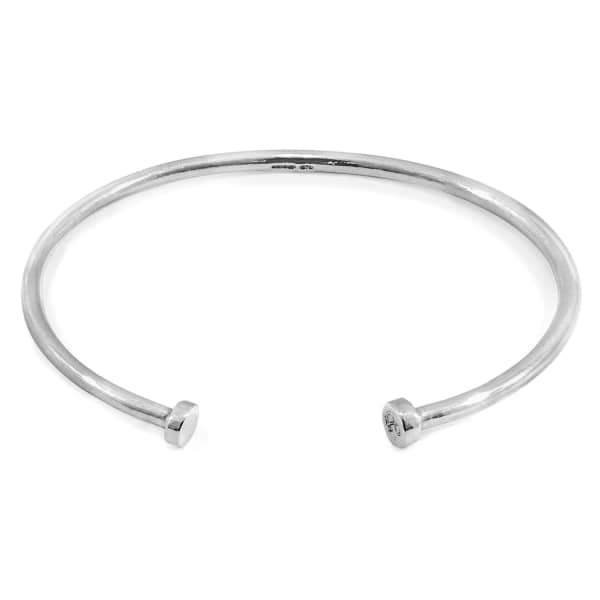 Anchor & Crew Ditton Round Midi Wayfarer Silver Bangle In Silver