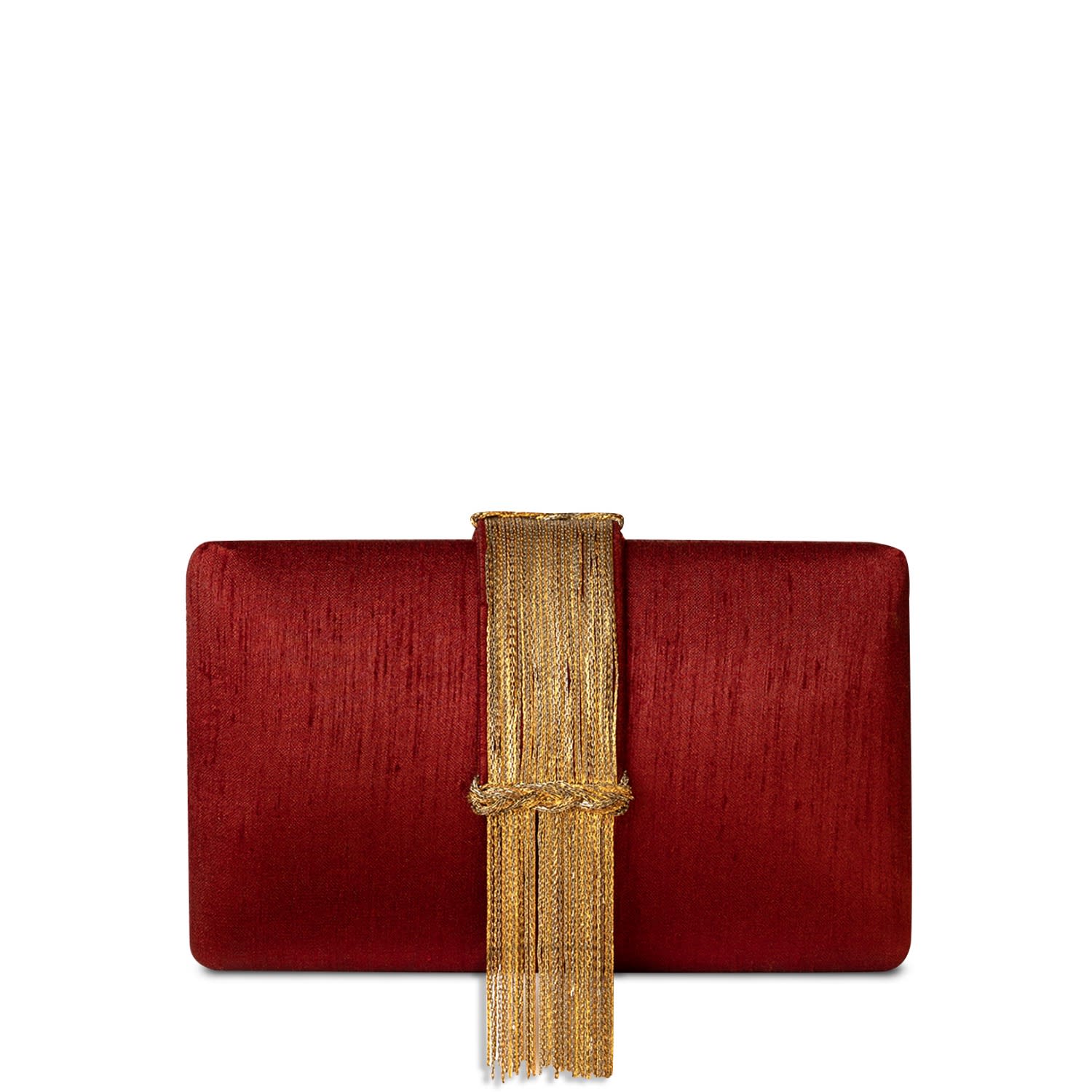Simitri Women's Red Cherry Fringe Clutch In Red