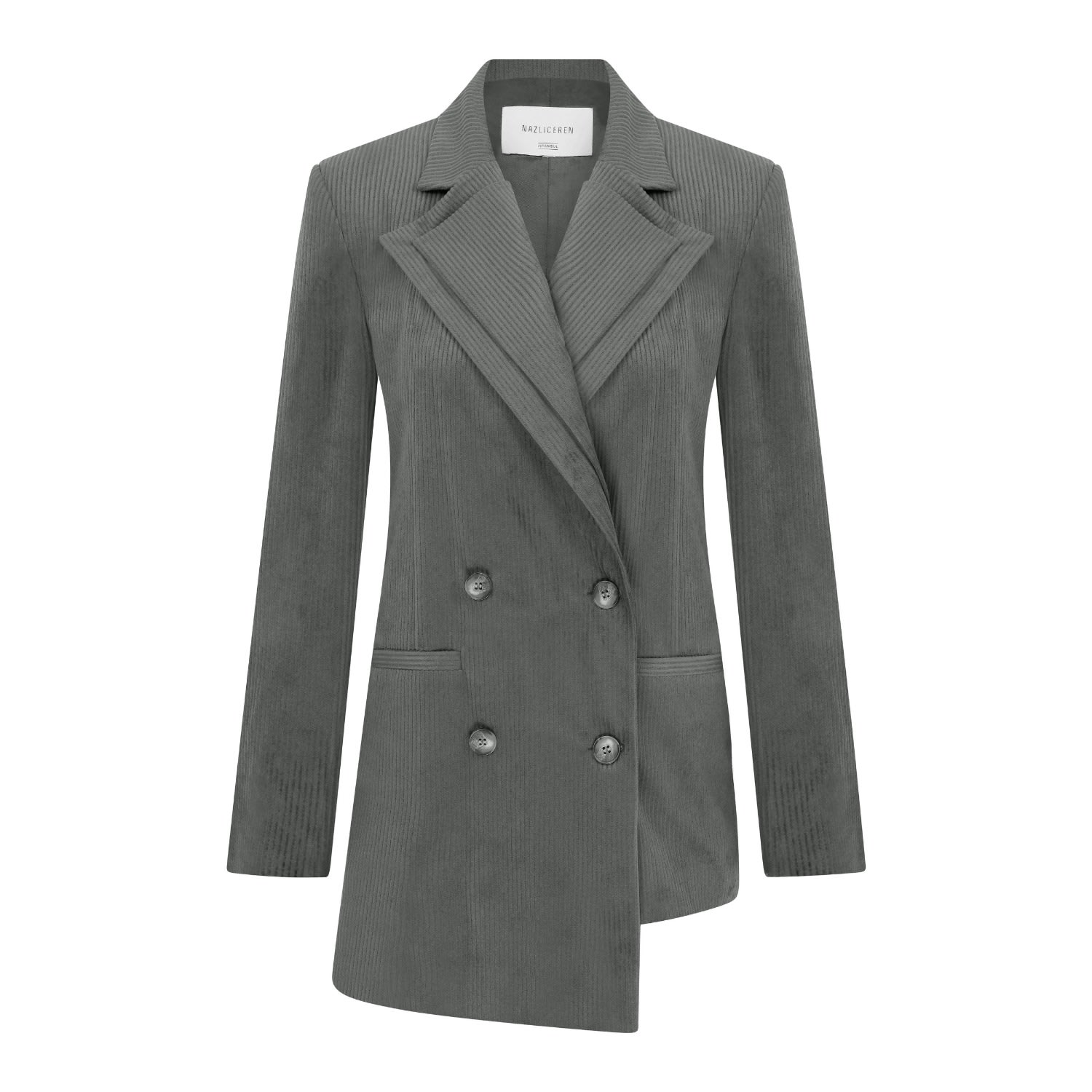 Nazli Ceren Women's Bicolle Corduroy Jacket In Grey In Gray