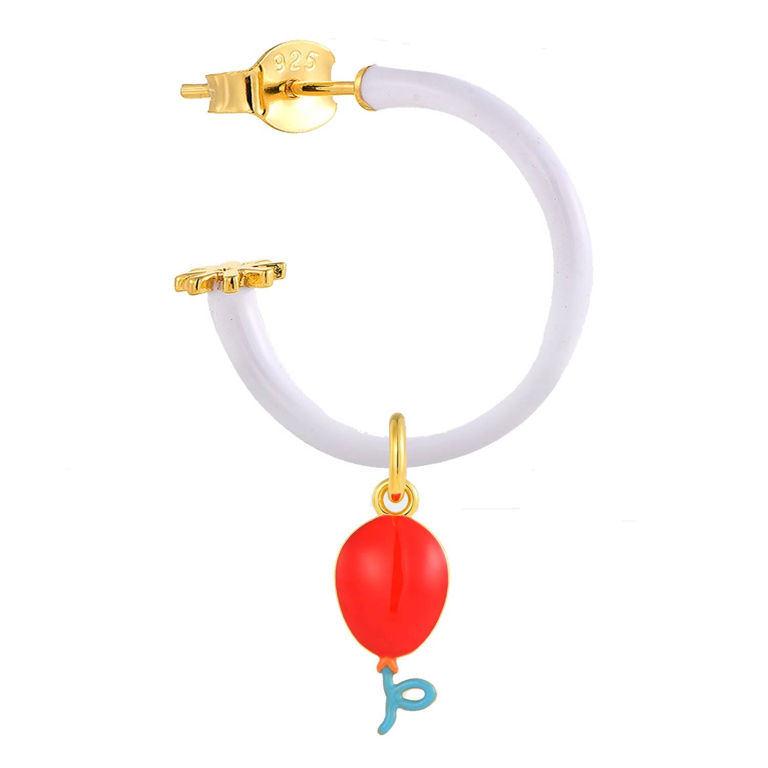 Pinnole Women's White / Red Gold Sweet Fly Earring Mix In Multi