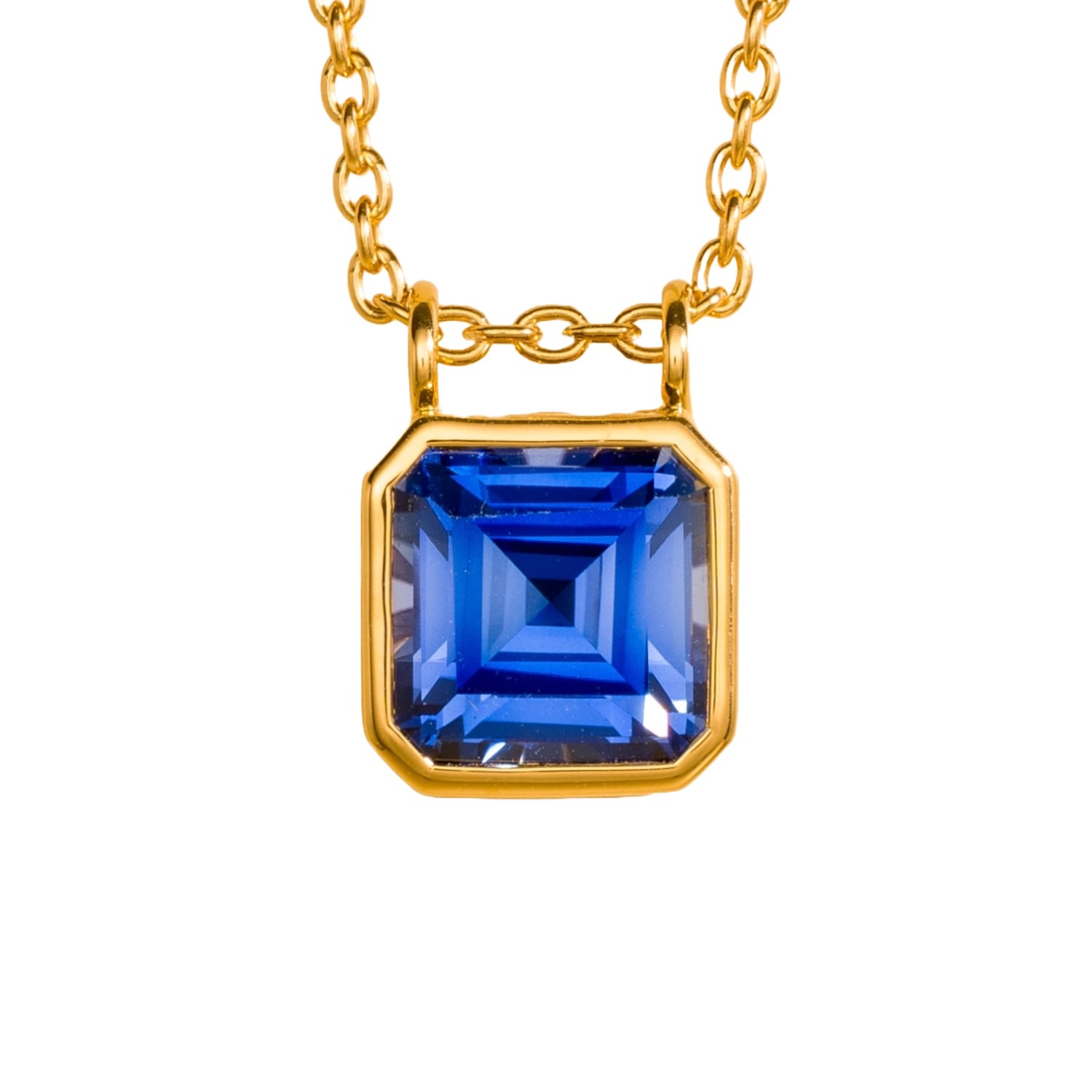 Juvetti Women's Gold / Blue Margo Gold Necklace Set With Blue Sapphire