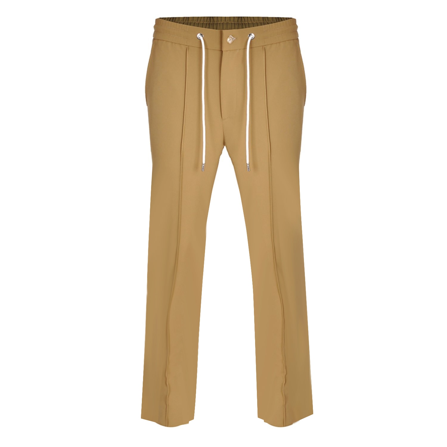 David Wej Men's Brown Plain Loose Fit Drawstrings Trouser – Biege In Brown