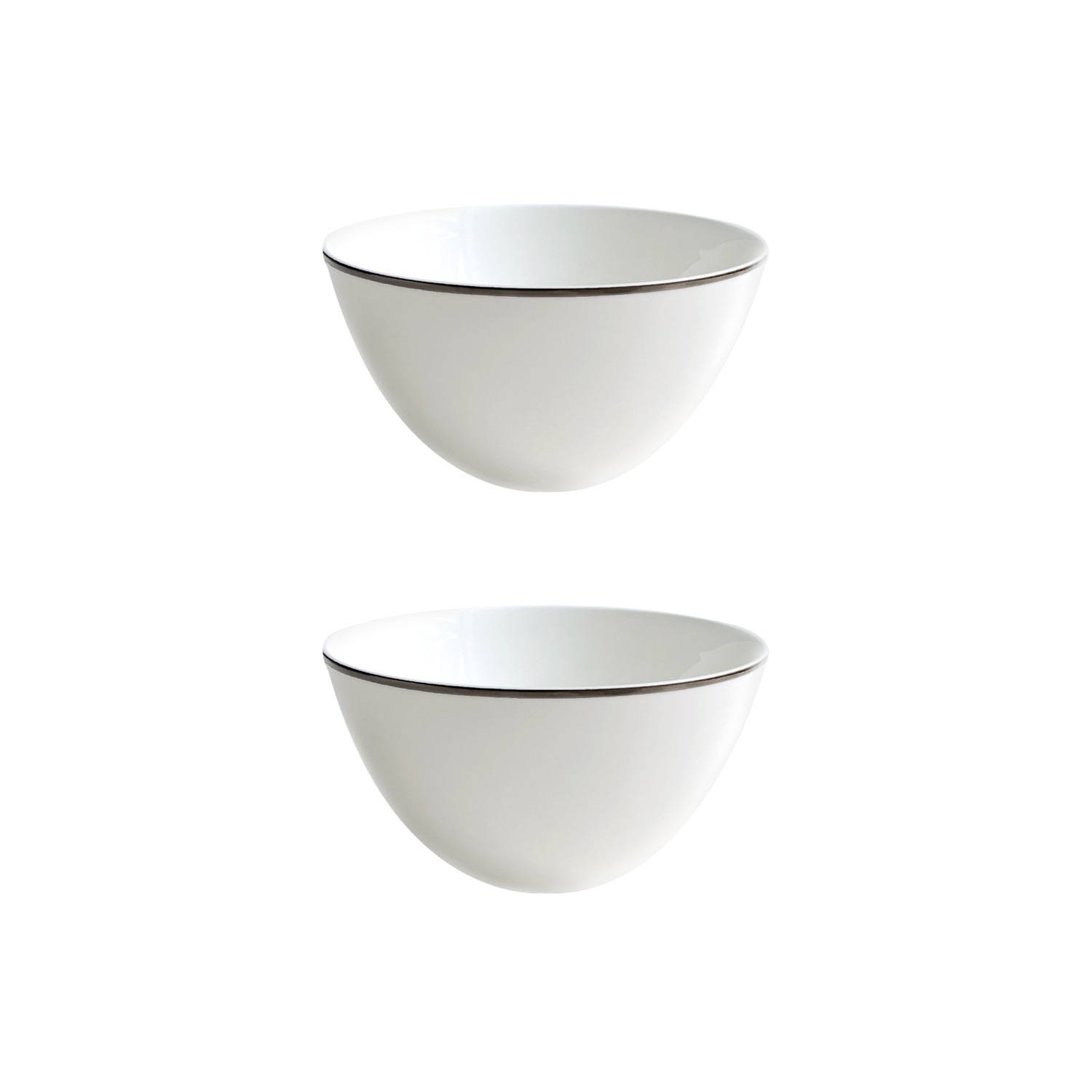 Twig New York White Alex Platinum - Set Of Two, Cereal Bowl In White