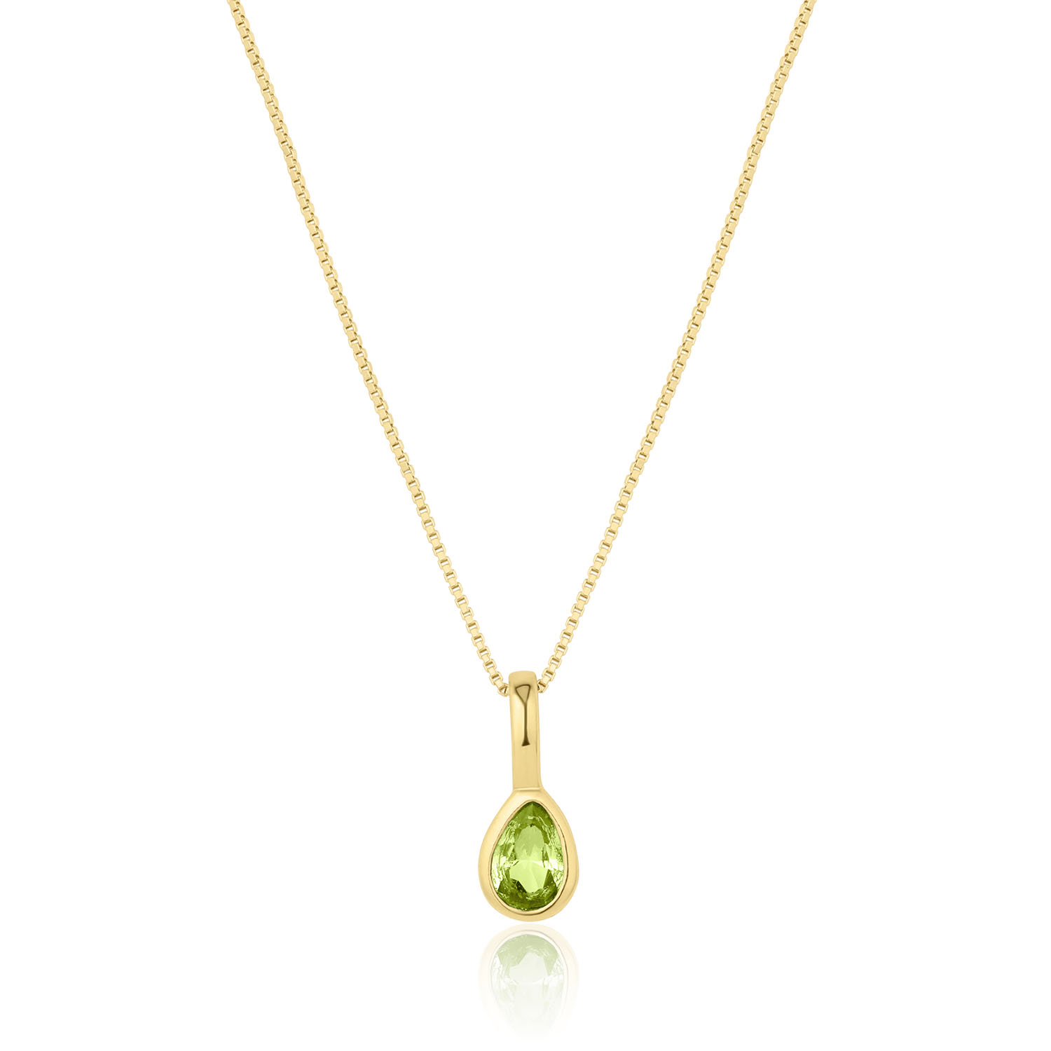 Set & Stones Women's Gold Teardrop Birthstone Necklace - August
