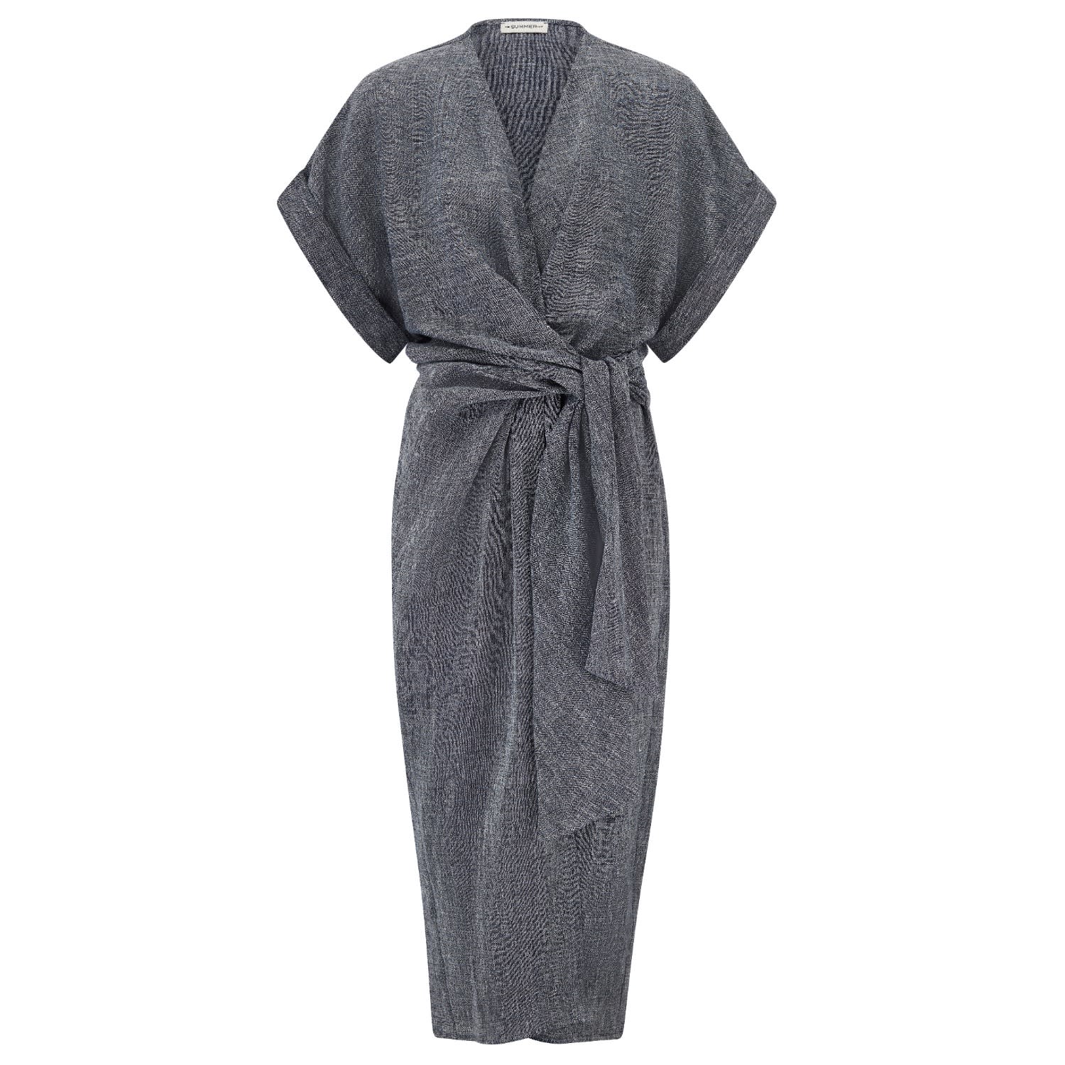 The Summer Edit Women's Blue Kim Luxe Linen Wrap Dress - Indigo In Blue