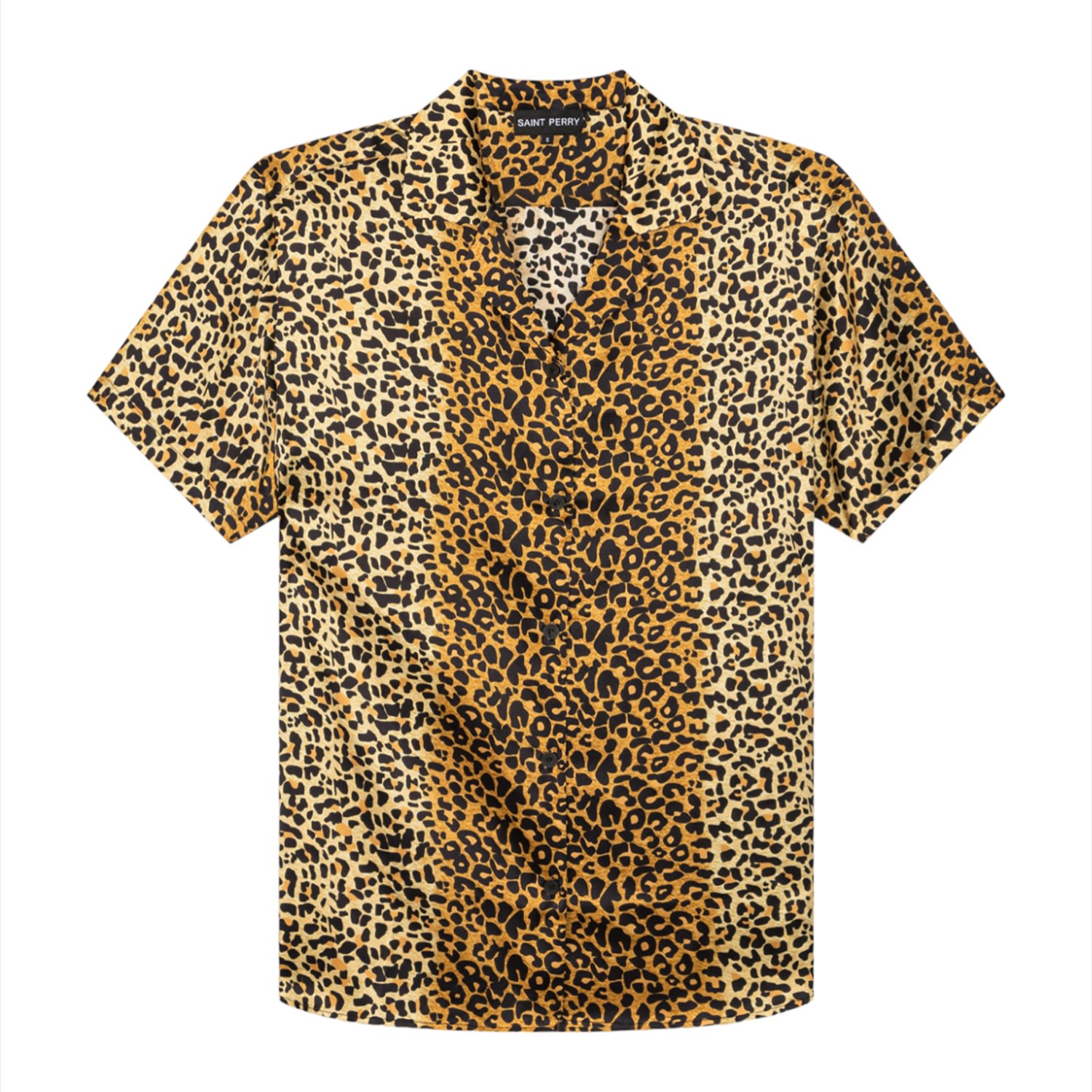 Men’s Gold Cheetah Shirt Large Saint Perry