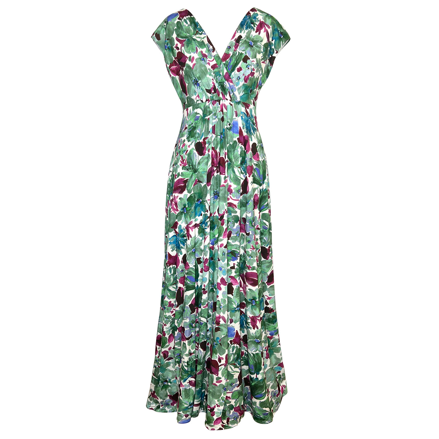 Women’s Green / Pink / Purple Sophia Maxi Dress In Paradise Green Floral Print Xxl/3Xl Alie Street London