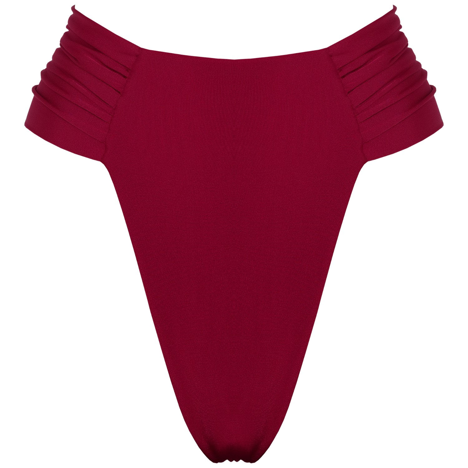 Antoninias Women's Clam High Waisted Side Draped Bikini Bottom In Red In Red
