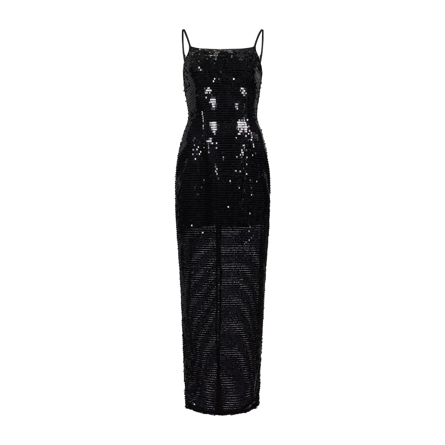 Egyptian Blue Women's Black Sequin Spaghetti Dress In Black