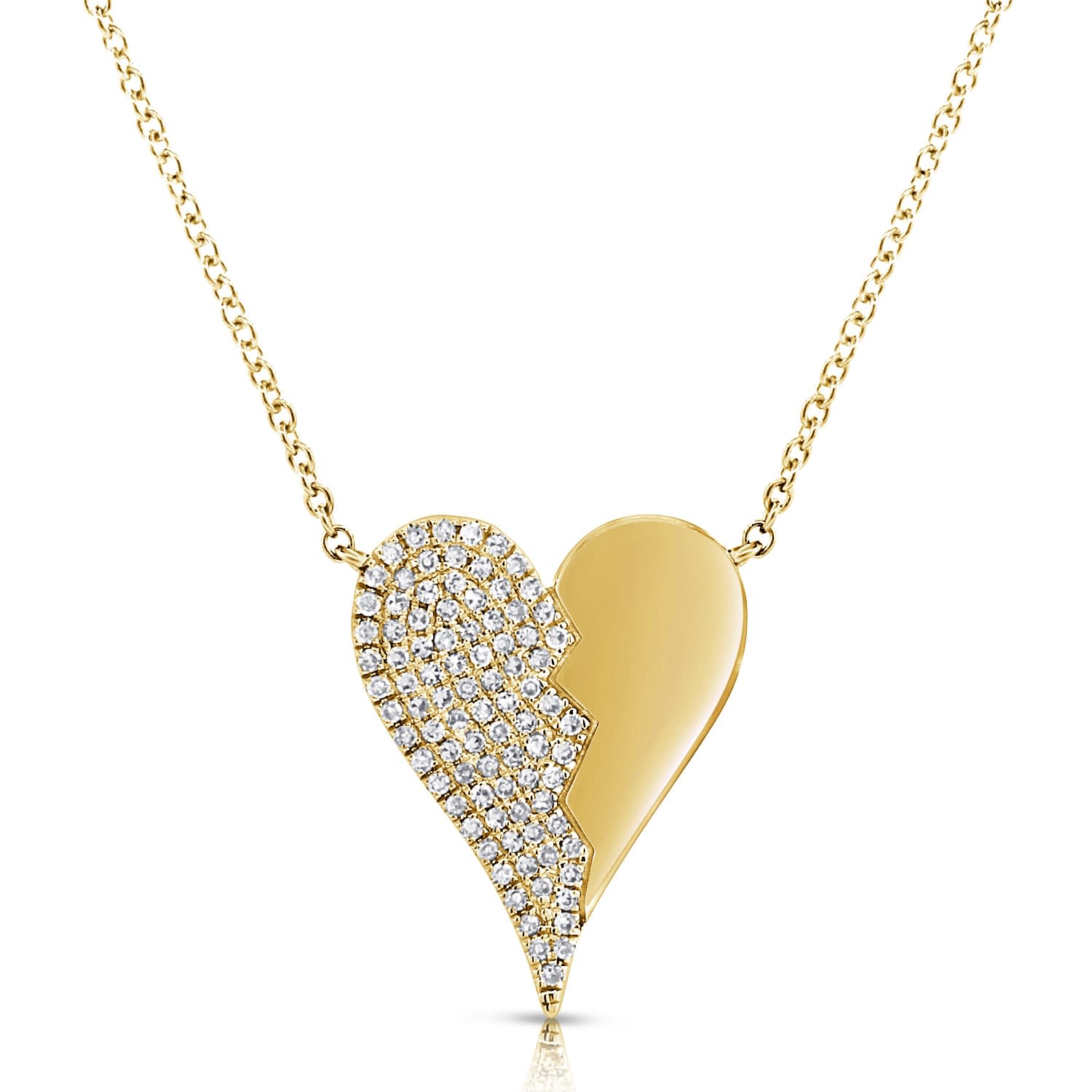 Elongated pave discount heart necklace
