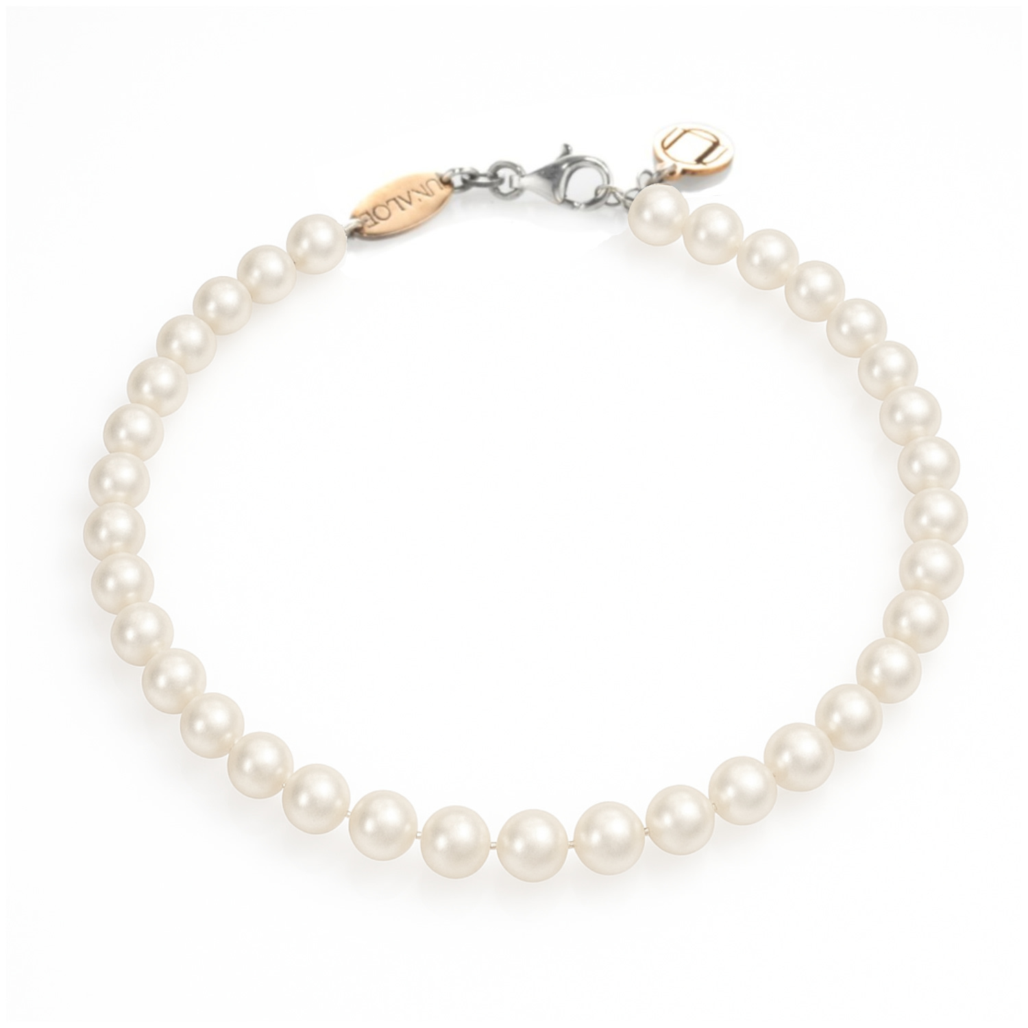 Unaloe Women's Silver / White Natural Pearl Necklace In Sterling Silver In Multi