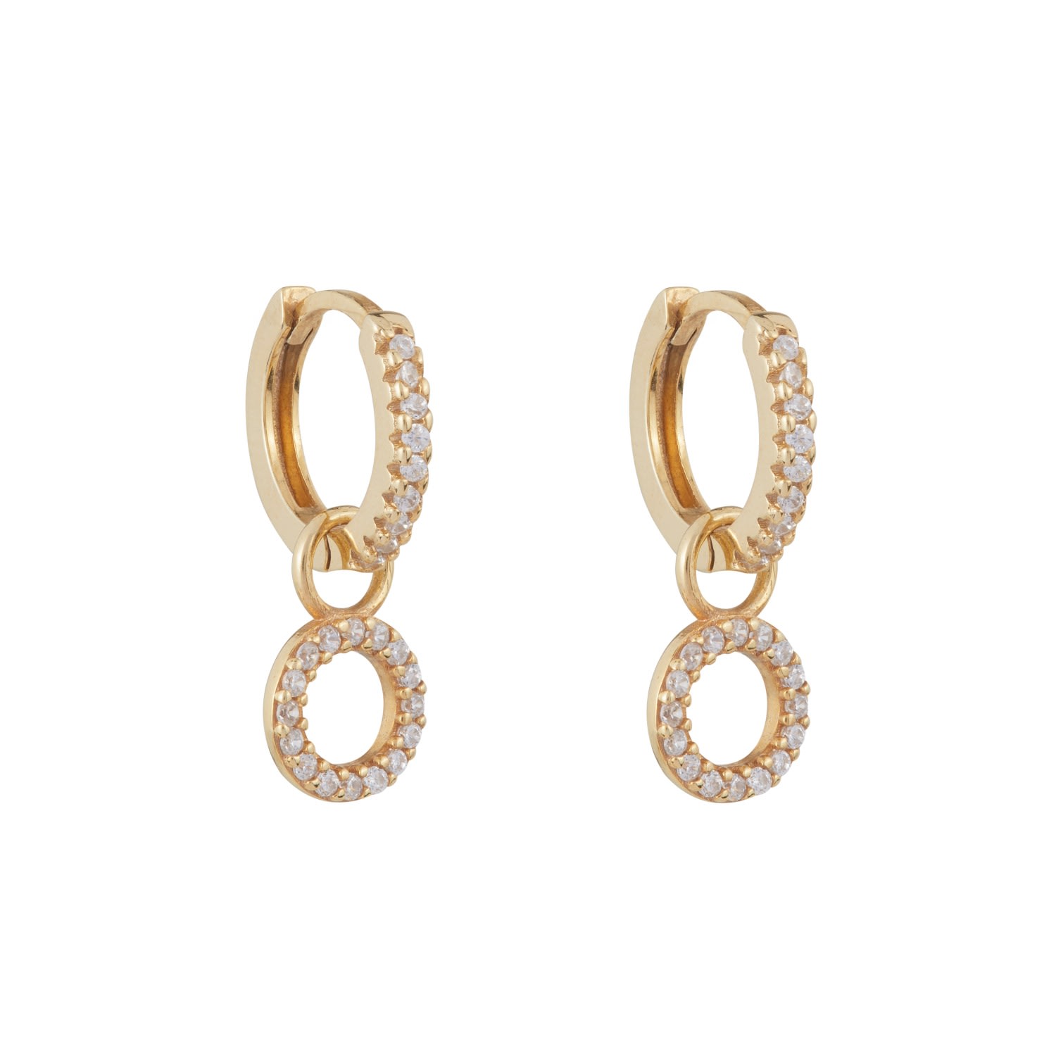 Ballinger Women's Circle Drop Hoop Huggie Earrings: Gold In Gold