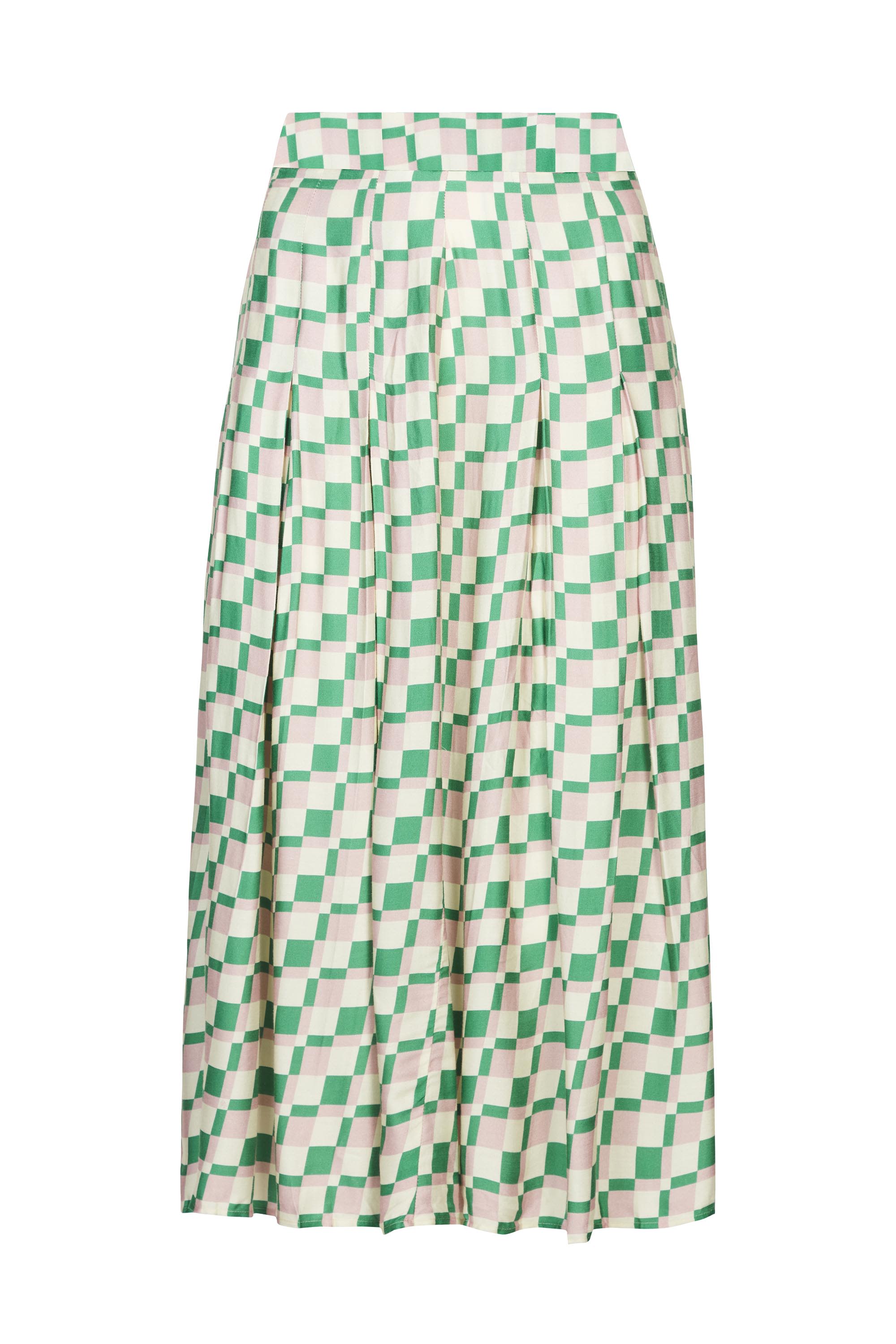 Women’s Green / Pink / Purple Pink/Green Checkerboard Midi Skirt Extra Small Mirla Beane