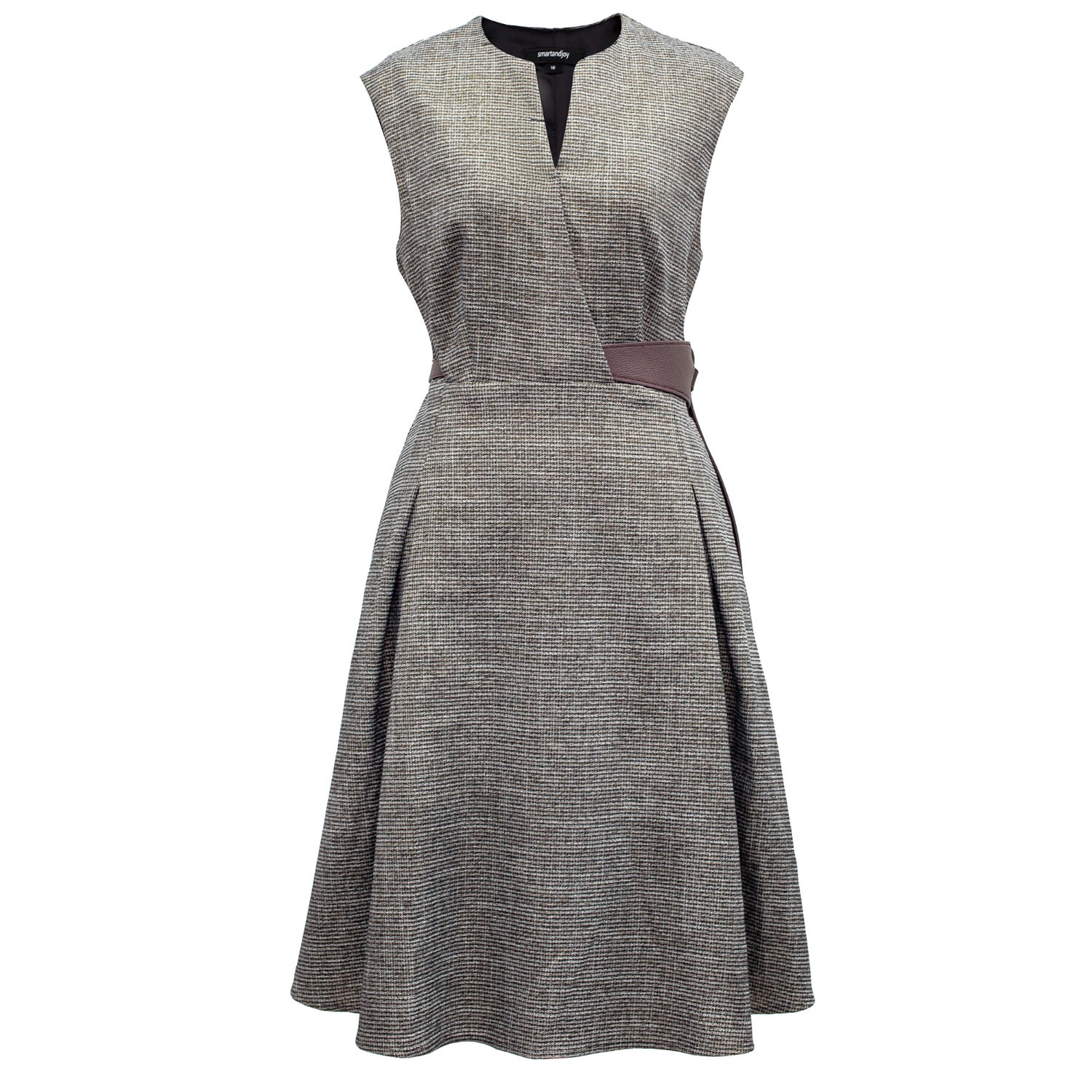 Smart And Joy Women's Trapeze Dress With Cross -effect - Golden In Gold