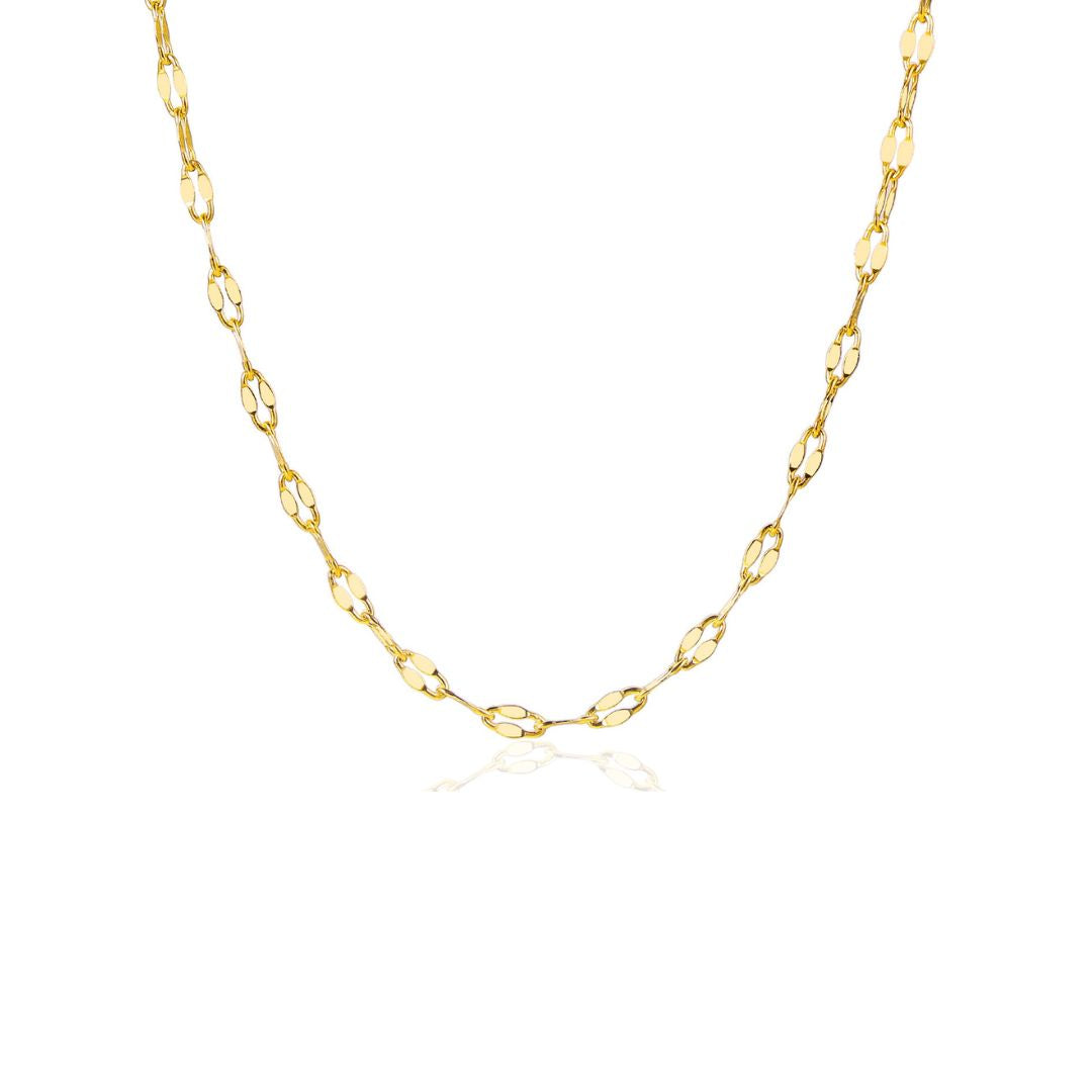Nazzar Women's Dainty Gold Sparkle Lip Chain Necklace